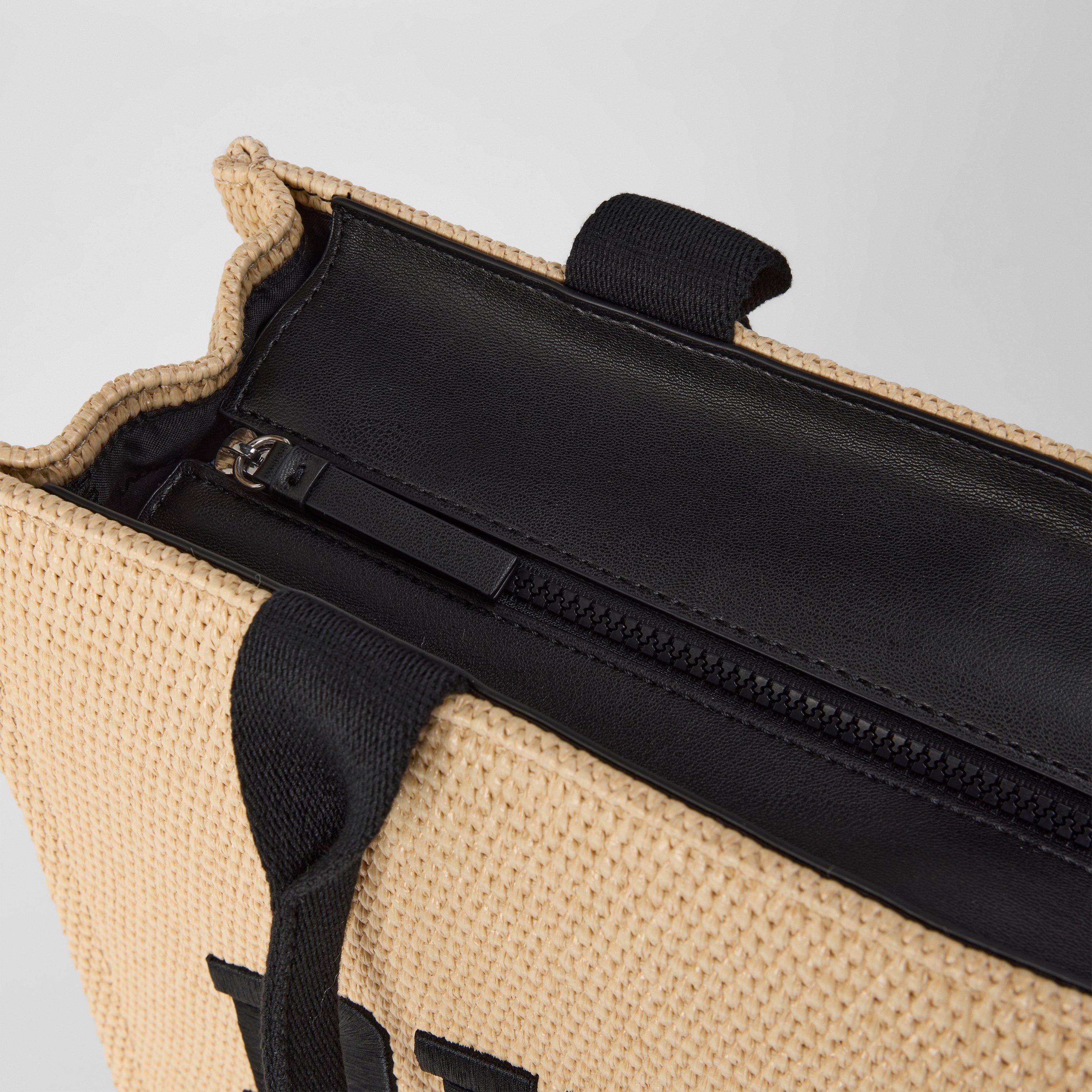 Biege - DKNY - Women's Logo Straw Bag - 3