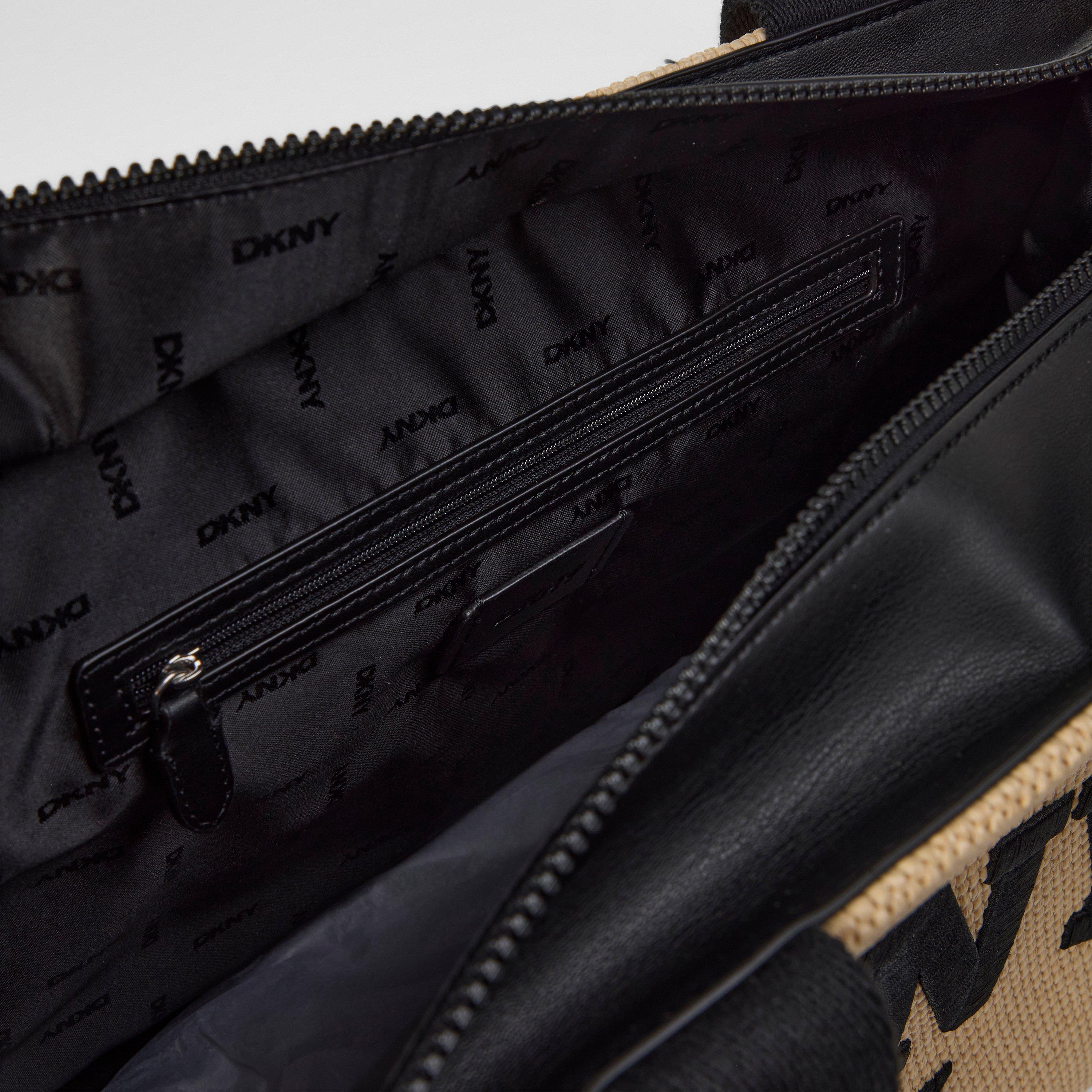 Biege - DKNY - Women's Logo Straw Bag - 4