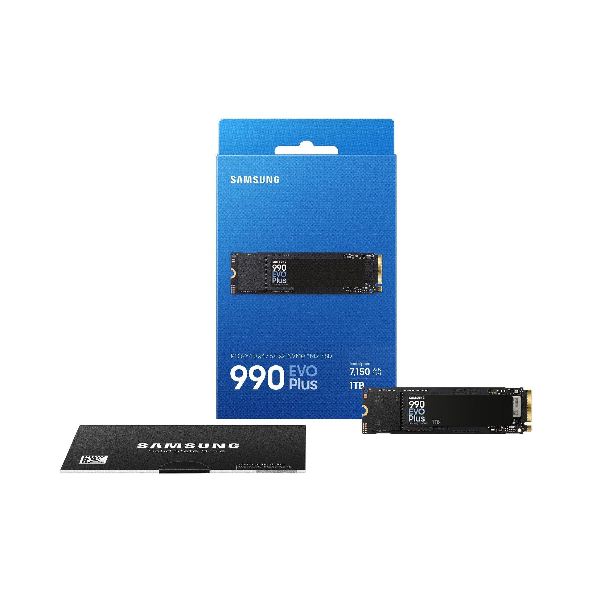 Samsung 990 EVO Plus 1TB PCIe 4.0 x4 / 5.0 x2 NVMe2.0 (up to 7150 MB/s) NVMe M.2 (2280) Internal SSD