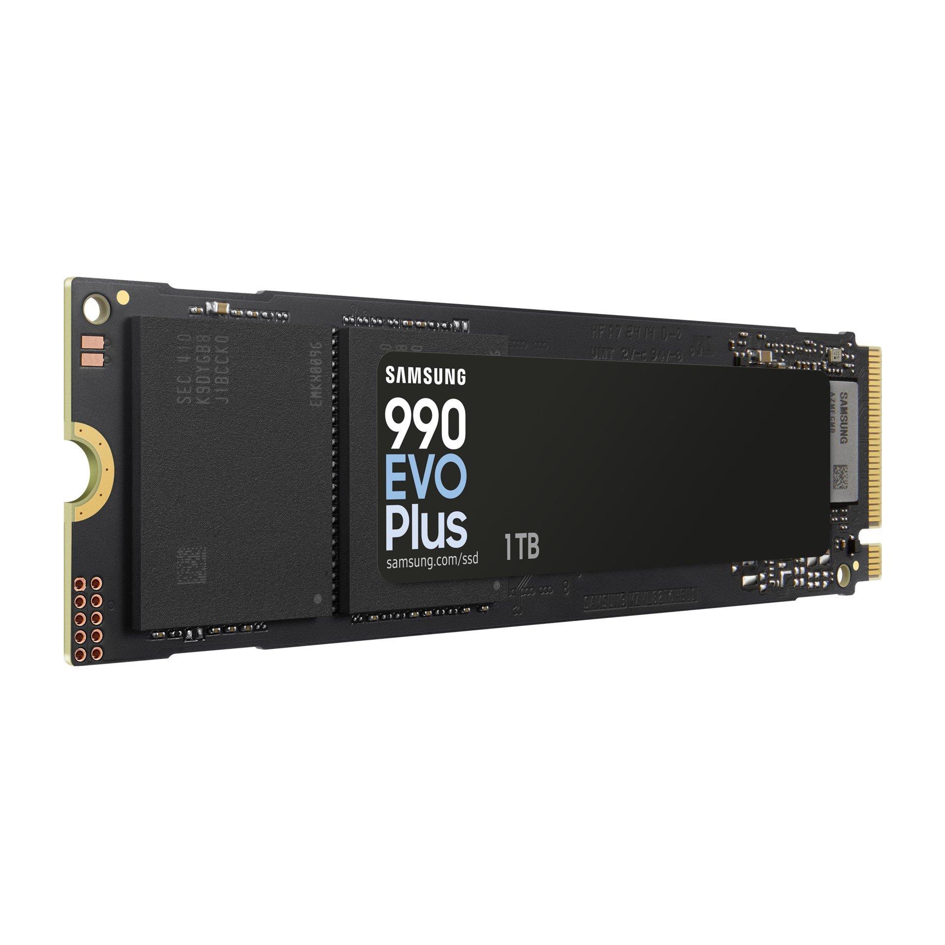 Schwarz - Samsung - 990 EVO Plus 1TB PCIe 4.0 x4 / 5.0 x2 NVMe2.0 (up to 7150 MB/s) NVMe M.2 (2280) Internal SSD - 7