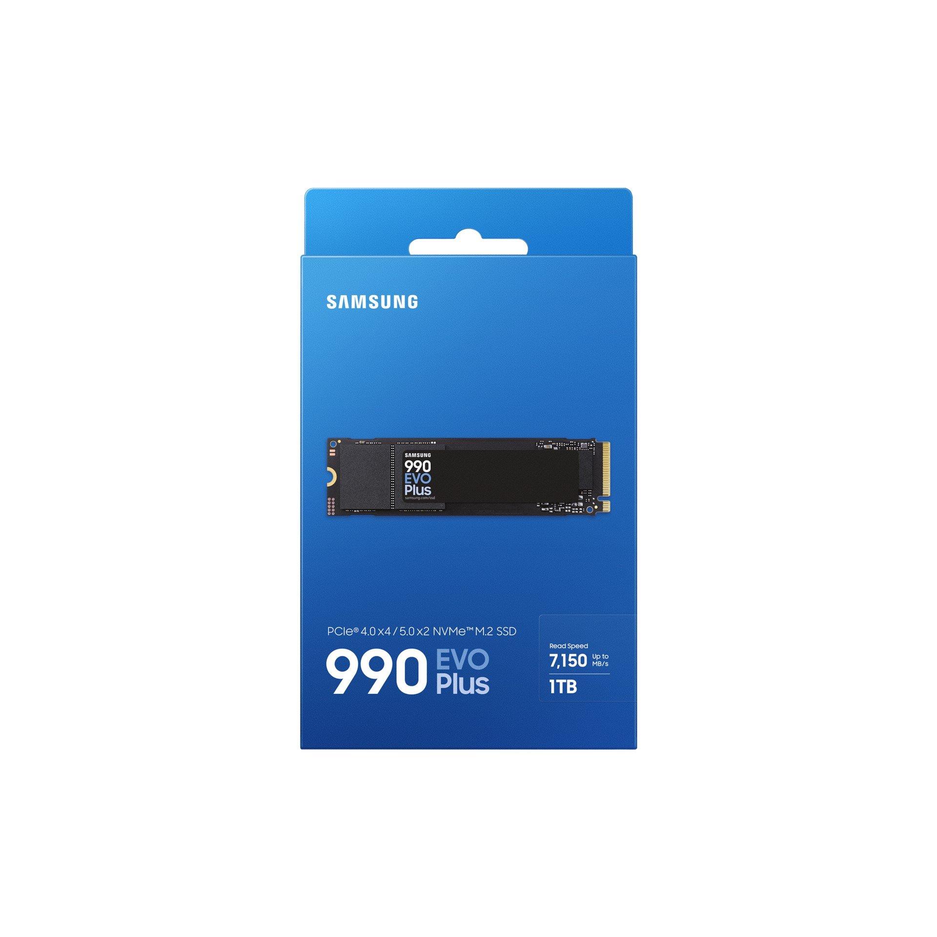 Schwarz - Samsung - 990 EVO Plus 1TB PCIe 4.0 x4 / 5.0 x2 NVMe2.0 (up to 7150 MB/s) NVMe M.2 (2280) Internal SSD - 8