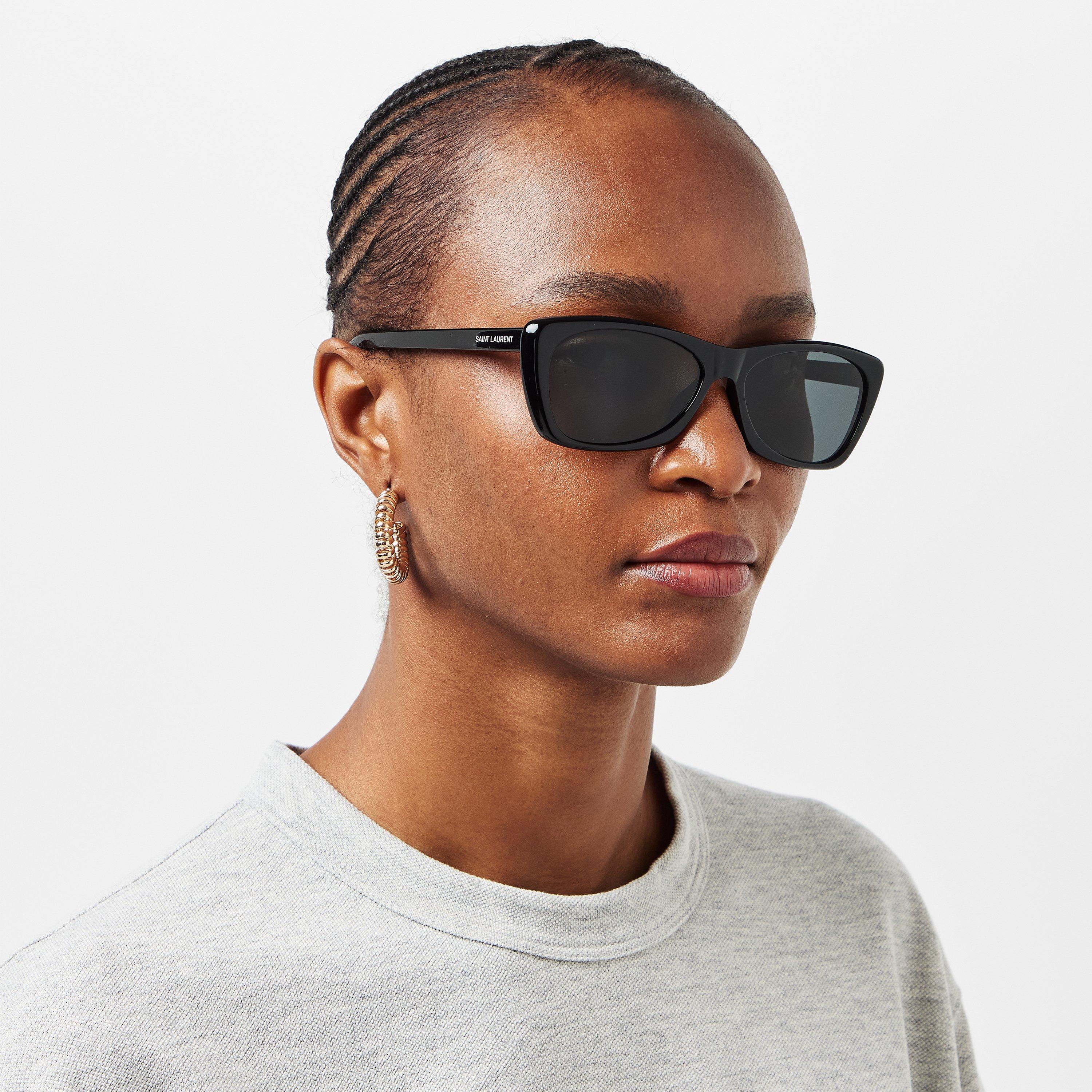 Black/Black - Saint Laurent - Women's Cat Eye Sunglasses - 3