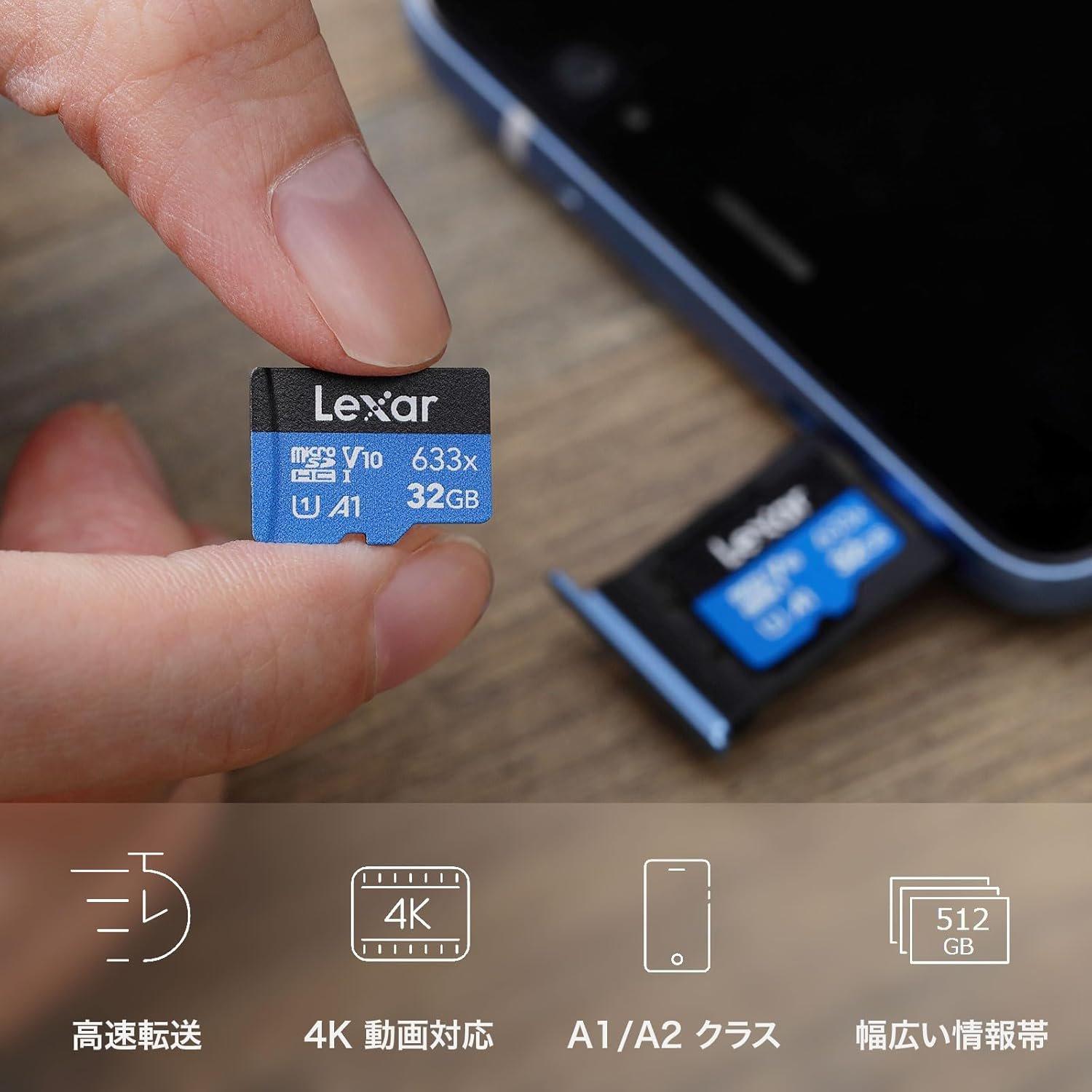Black - Lexar - microSDXC Card - 2
