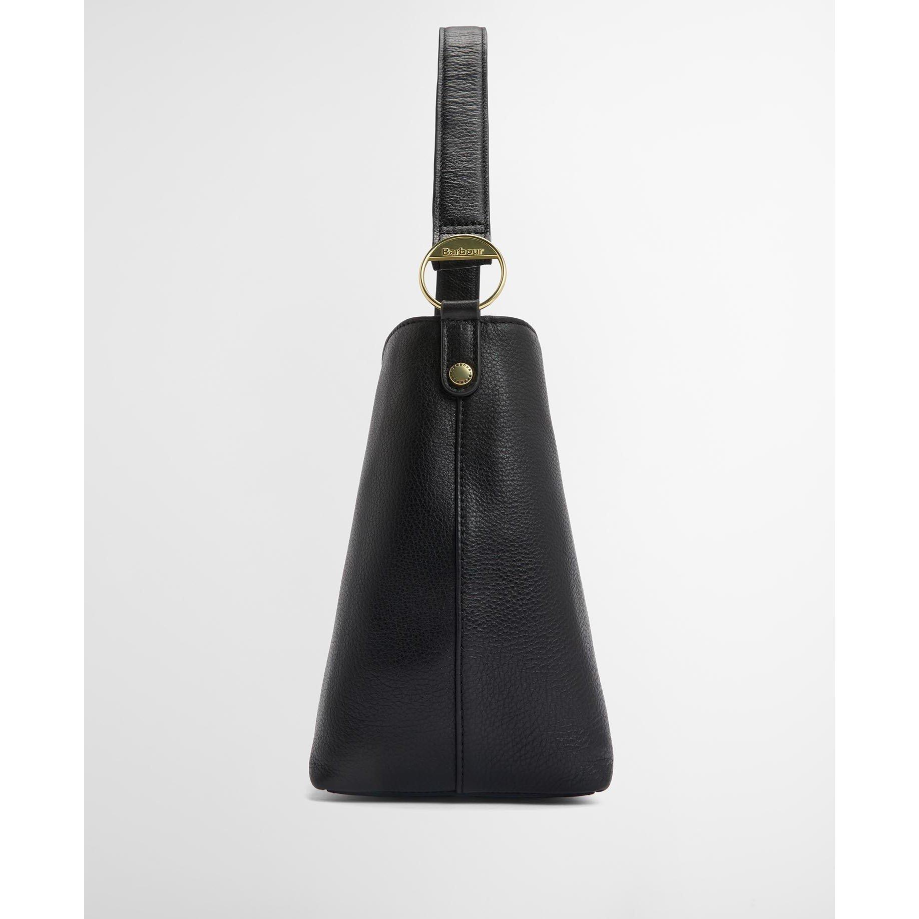 Black - Barbour - Cedar Leather Bucket Bag - 10