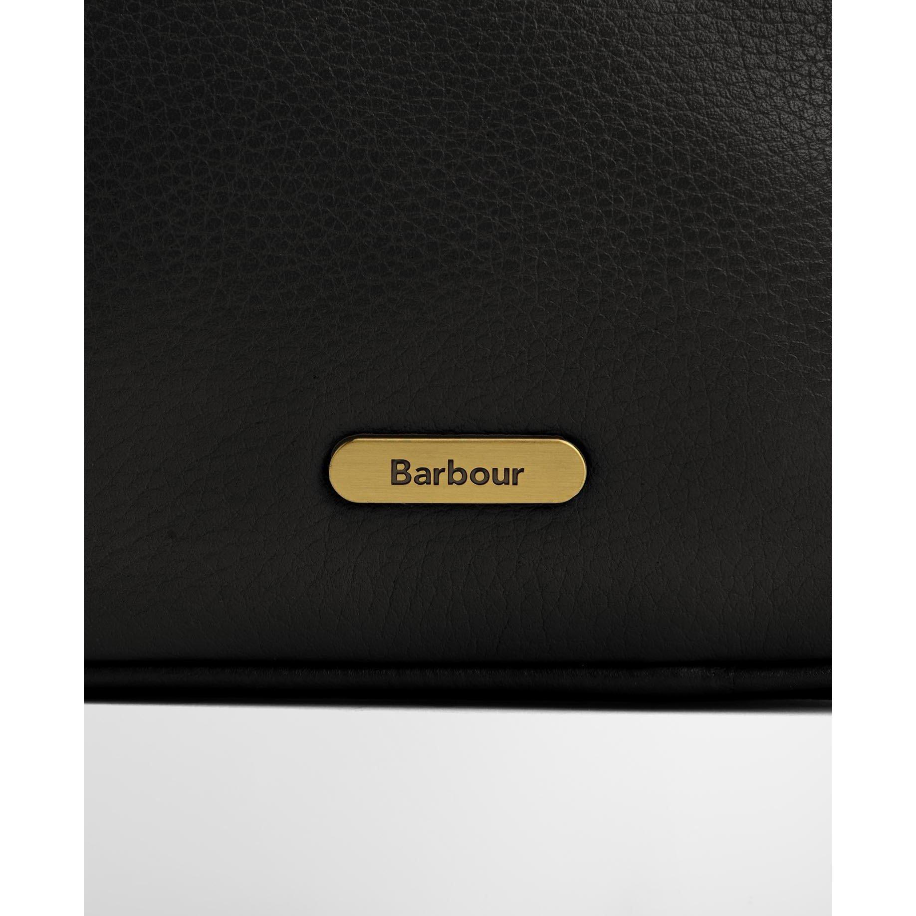 Black - Barbour - Cedar Leather Bucket Bag - 4