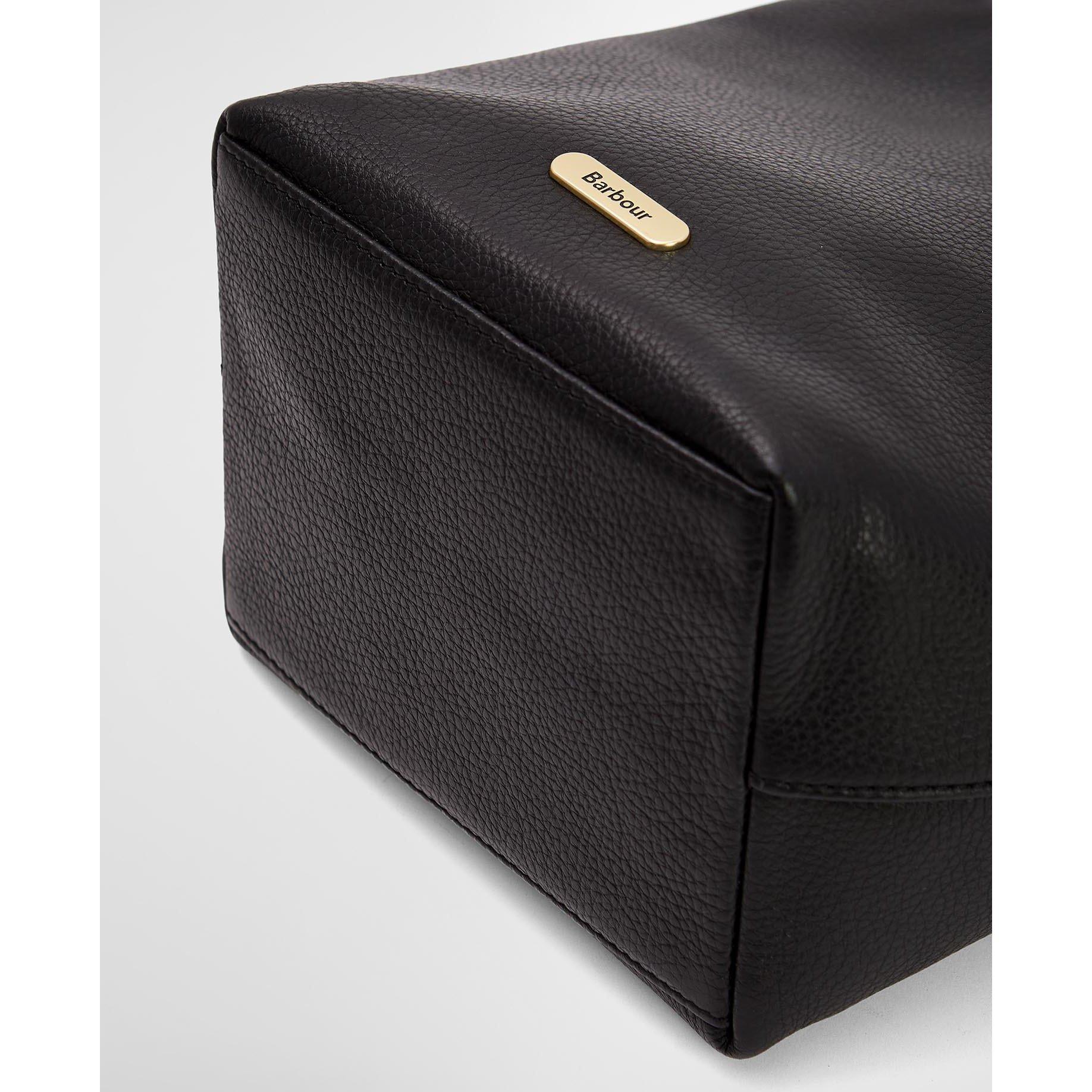 Black - Barbour - Cedar Leather Bucket Bag - 9