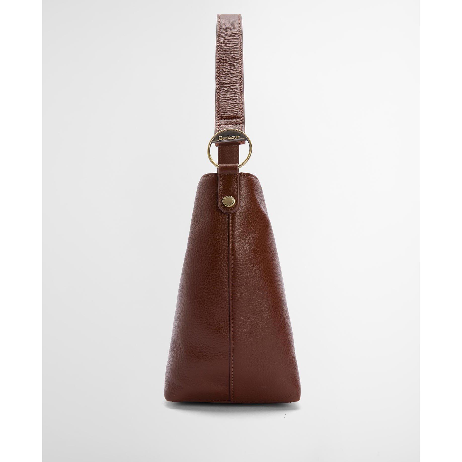 Brown - Barbour - Cedar Leather Bucket Bag - 10