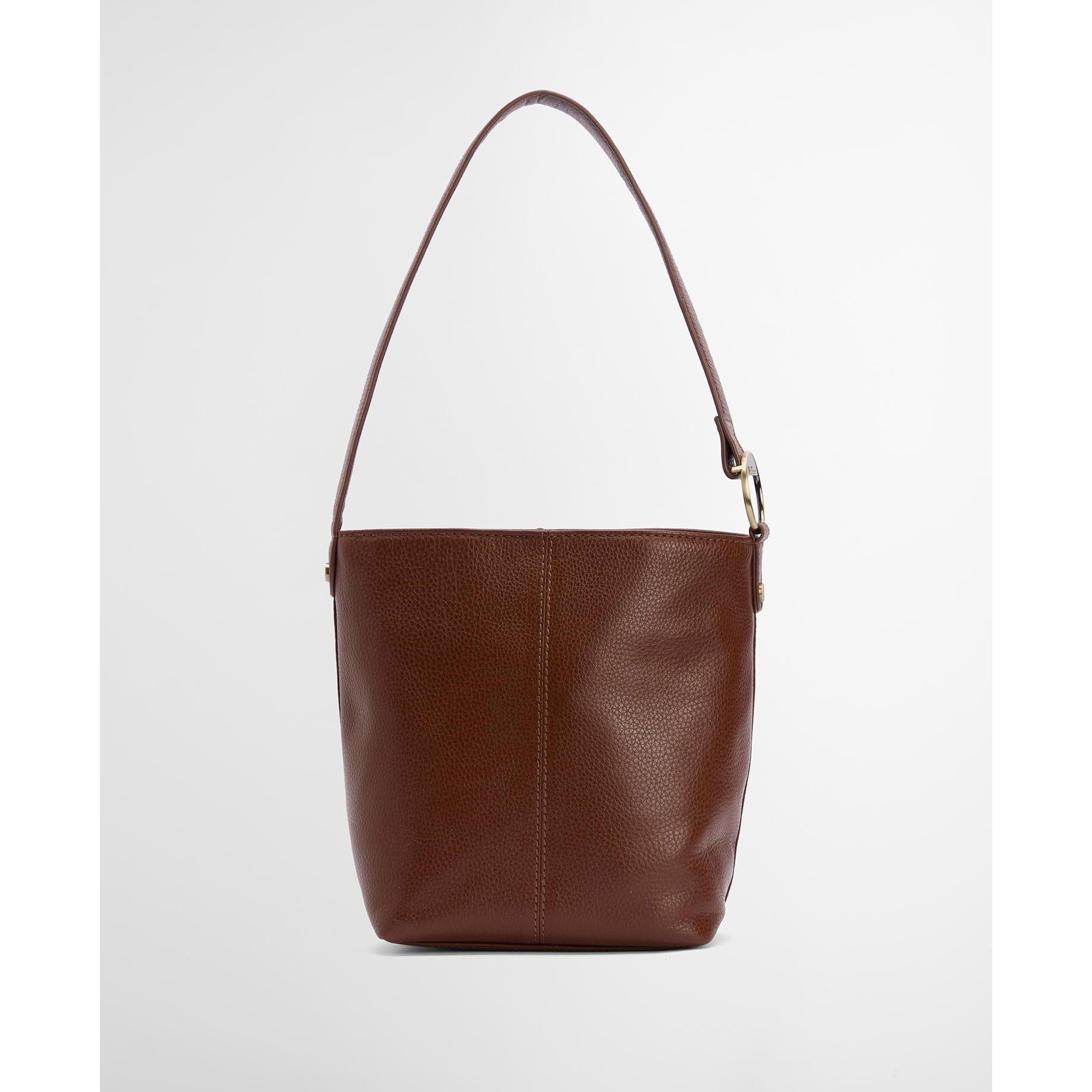 Brown - Barbour - Cedar Leather Bucket Bag - 3
