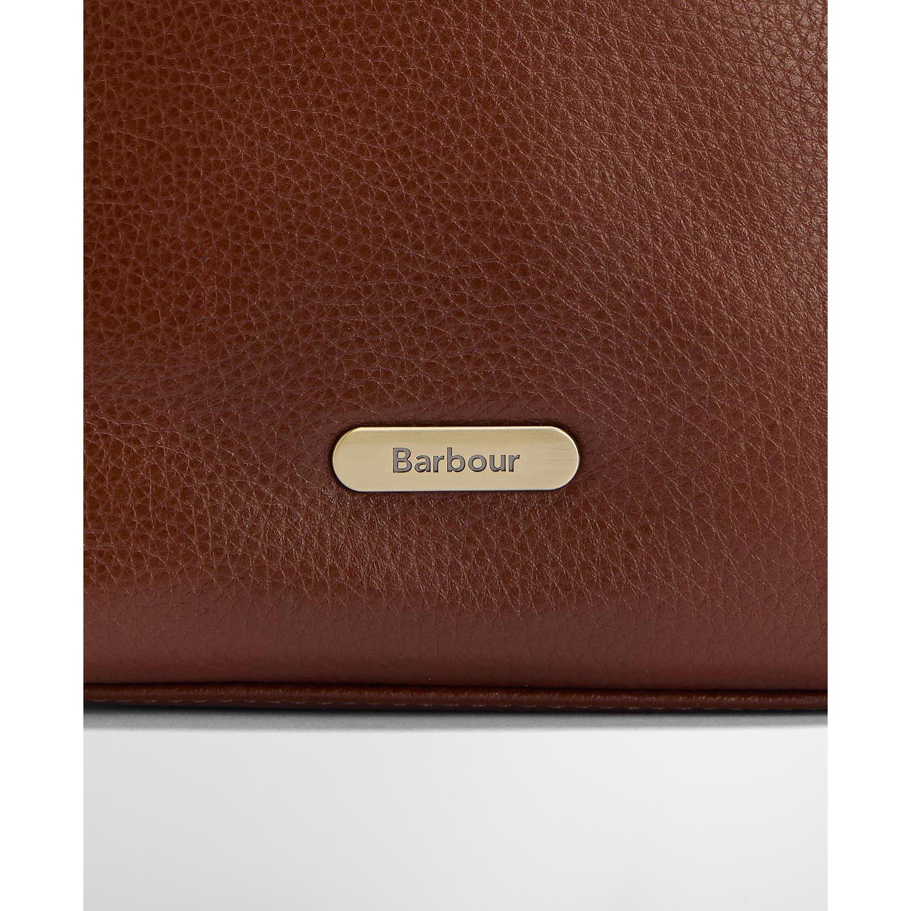 Brown - Barbour - Cedar Leather Bucket Bag - 4