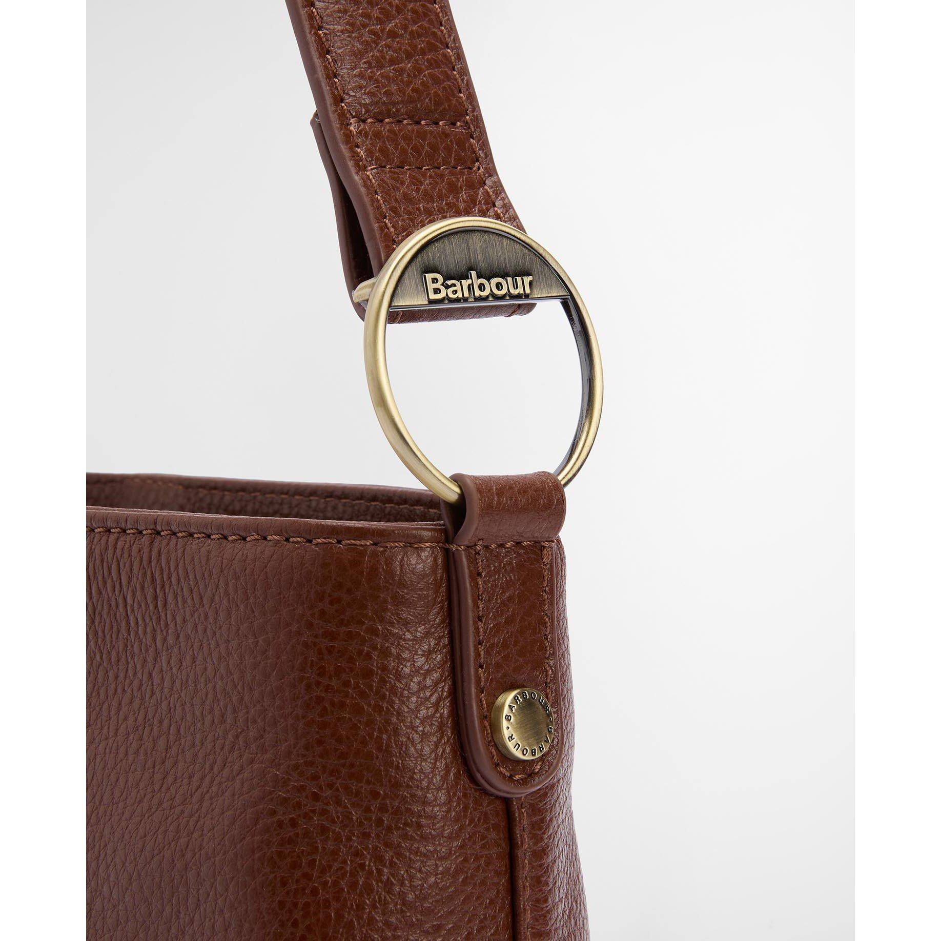 Brown - Barbour - Cedar Leather Bucket Bag - 5