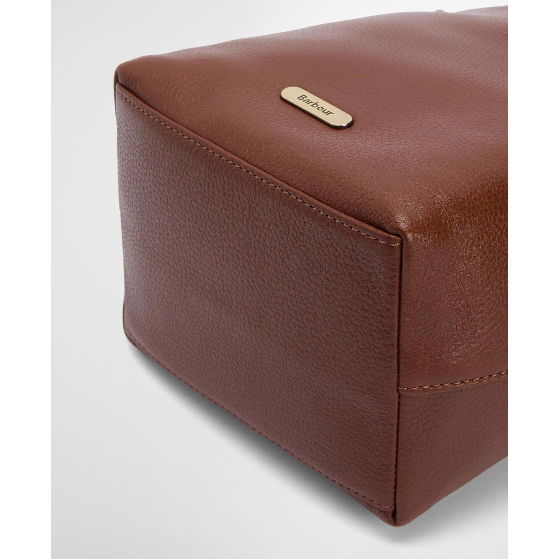 Brown - Barbour - Cedar Leather Bucket Bag - 9