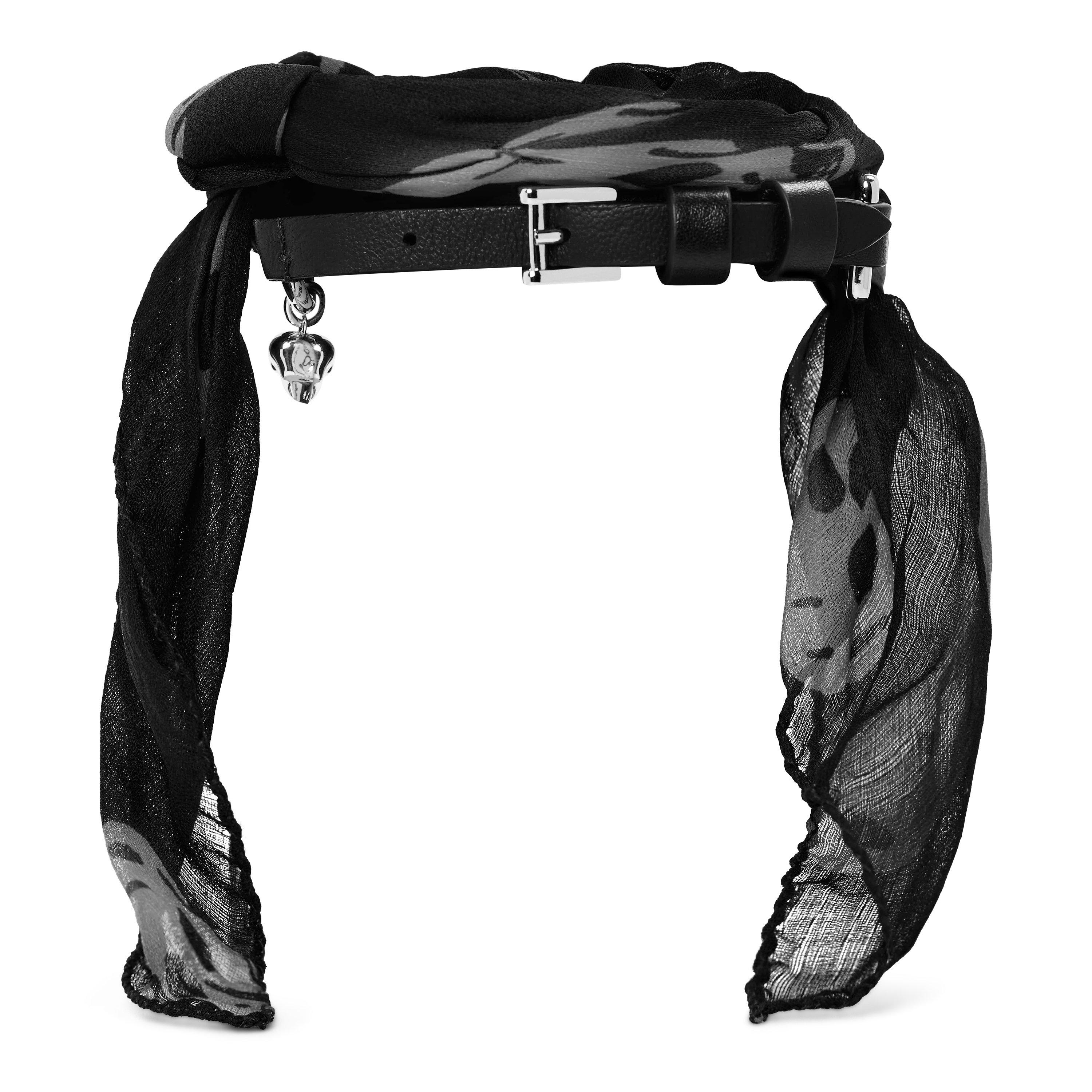 Blk Ivory Slver - Alexander McQueen - Scarf Wrap Bracelet - 1