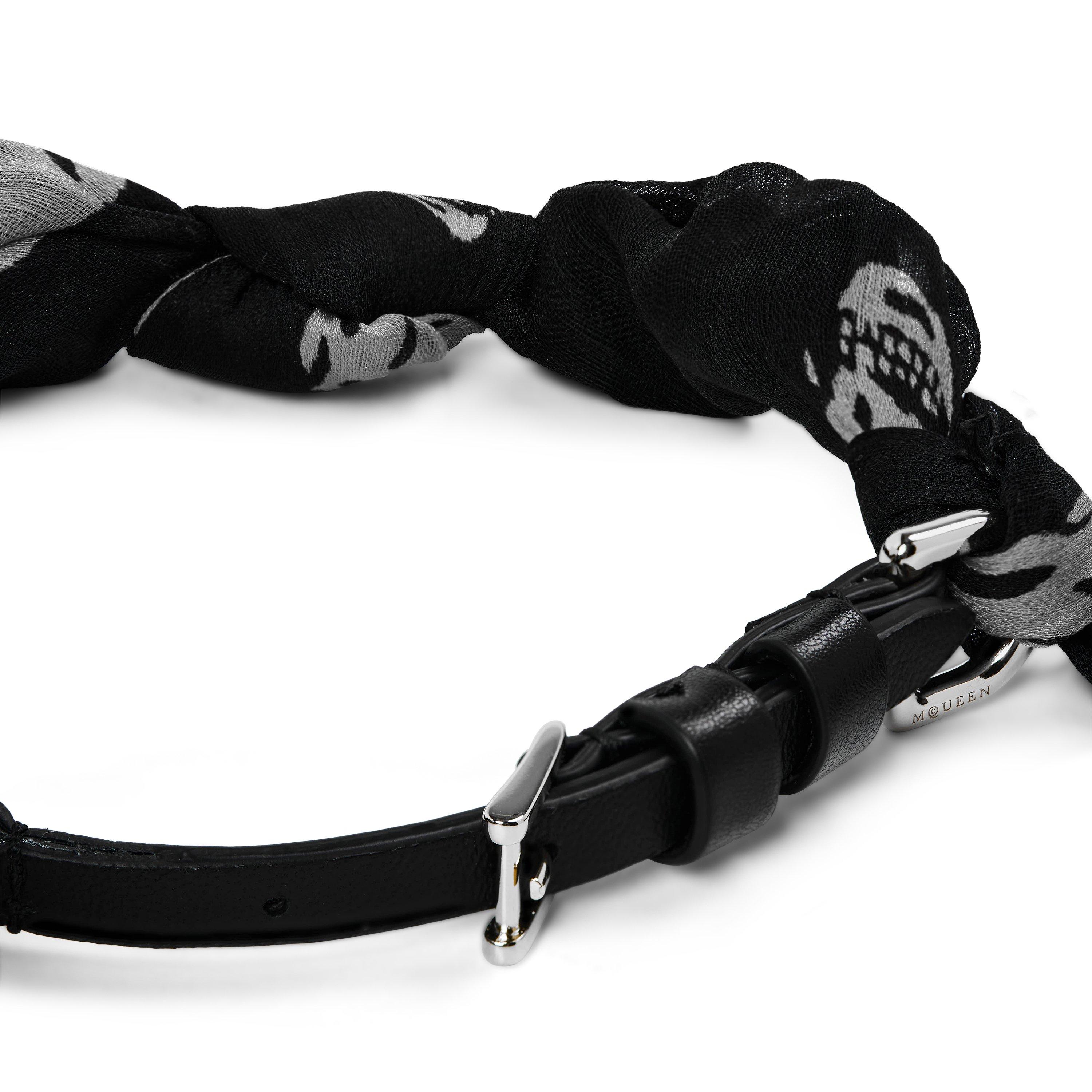Blk Ivory Slver - Alexander McQueen - Alex Scarf Wrp Brace Ld63 - 2