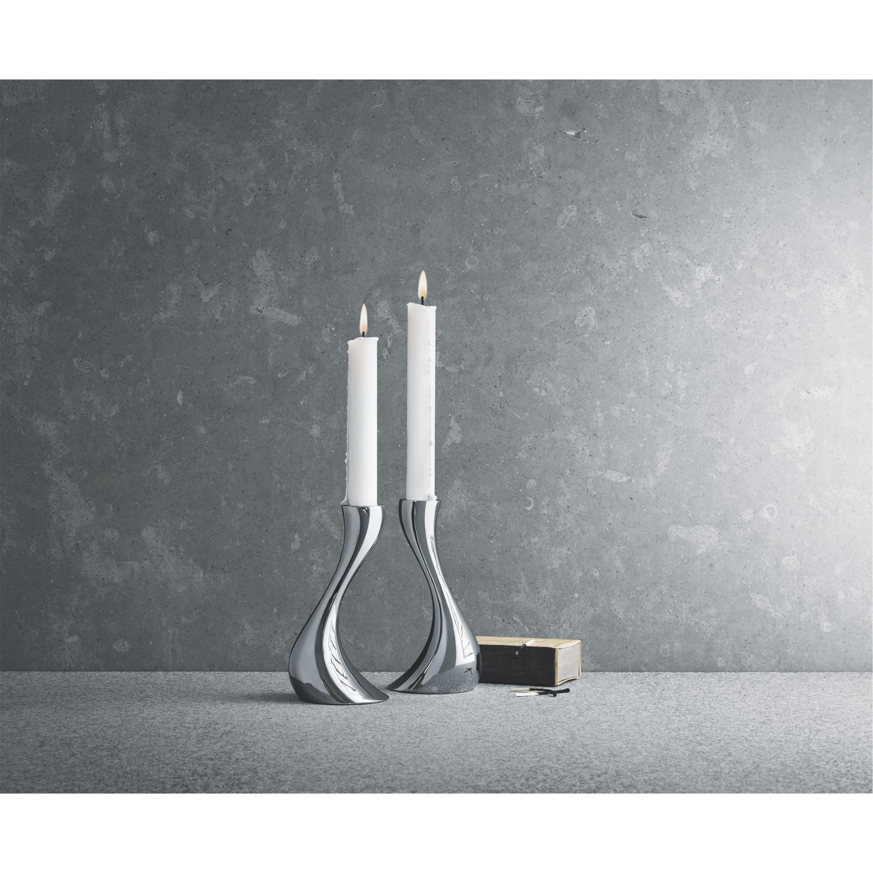 Silver - Georg Jensen - GeorgJensen Cobra Stainless Steel Candle Holder - Medium - 3