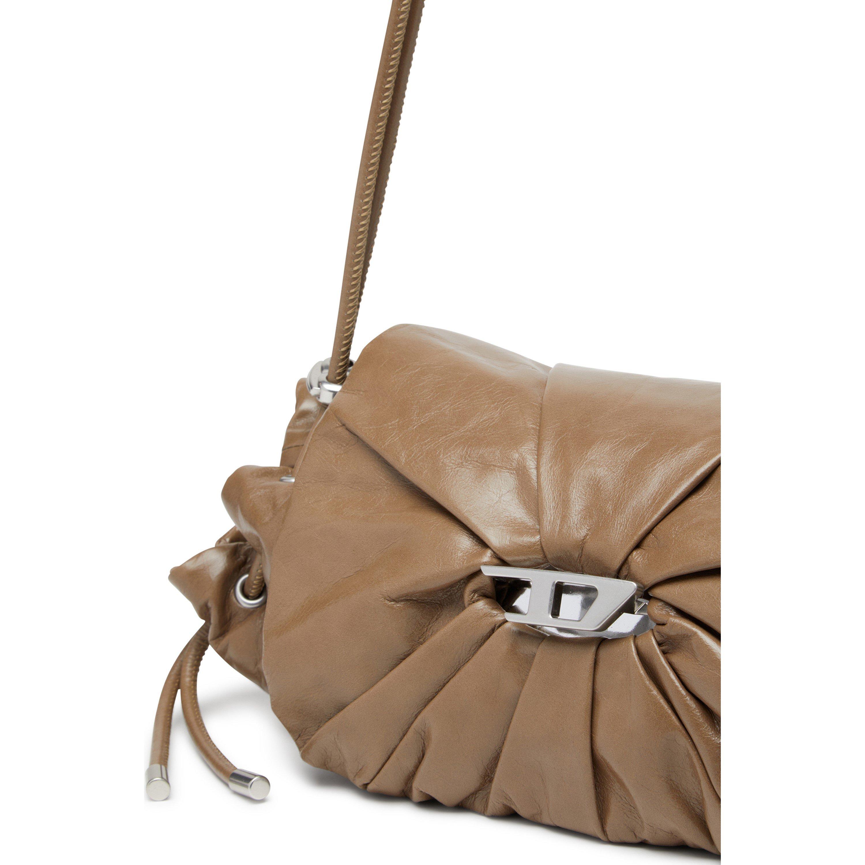 Beige - Diesel - Women's Scrunch Textured Shoulder Bag - 4