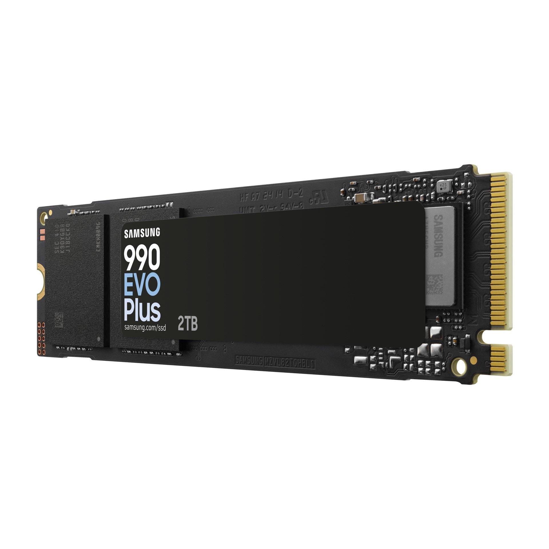 Schwarz - Samsung - 990 EVO Plus 2TB PCIe 4.0 x4 / 5.0 x2 NVMe2.0 (up to 7250 MB/s) NVMe M.2 (2280) Internal SSD - 6