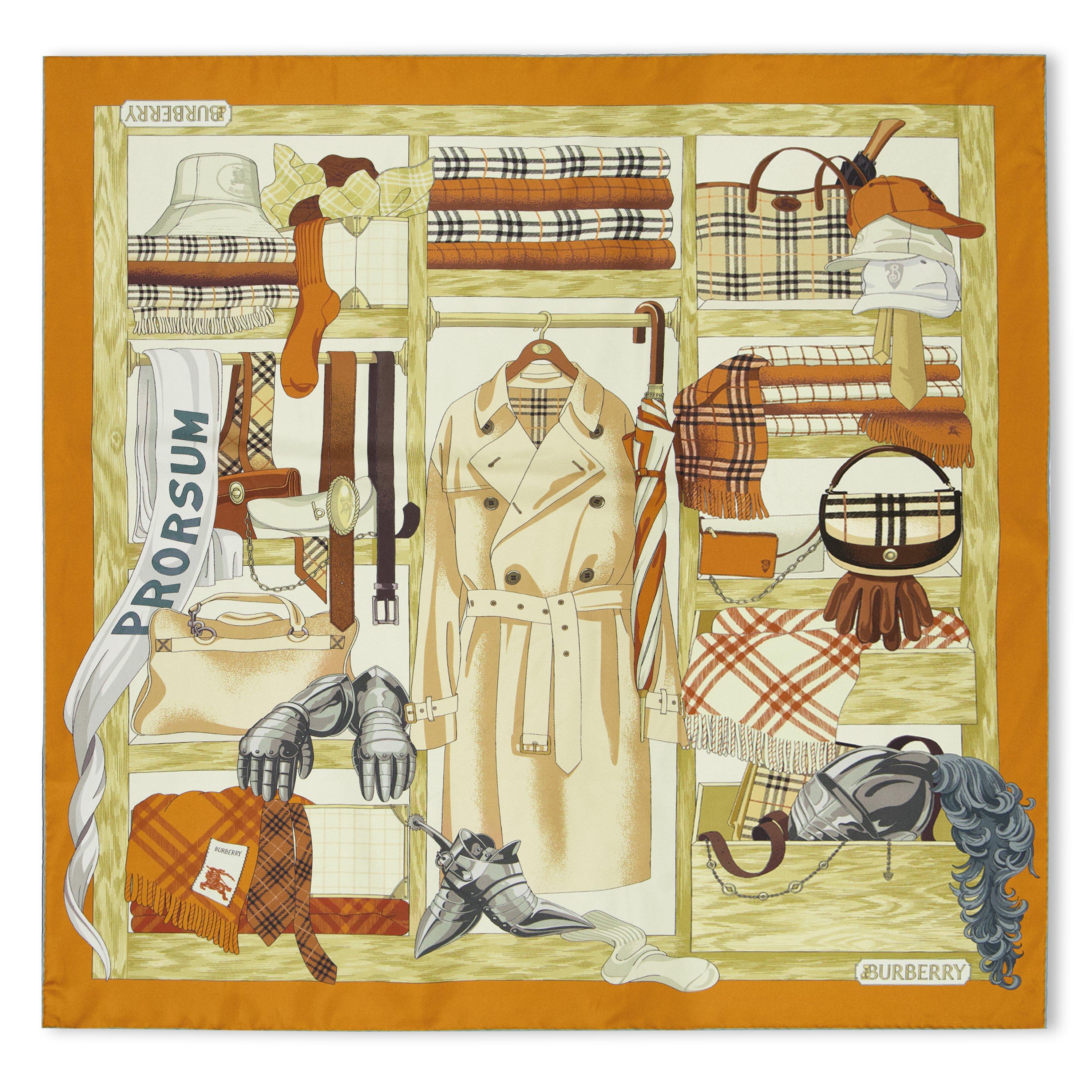 Burberry Women's Silk Scarf - Pumpkin Orange