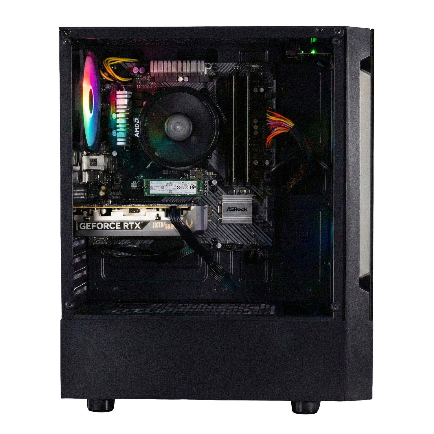 Schwarz - Entity - Entity Phoenix RTX 5050 Gaming PC - AMD Ryzen 5 5500 16GB 512GB SSD - Black - 3