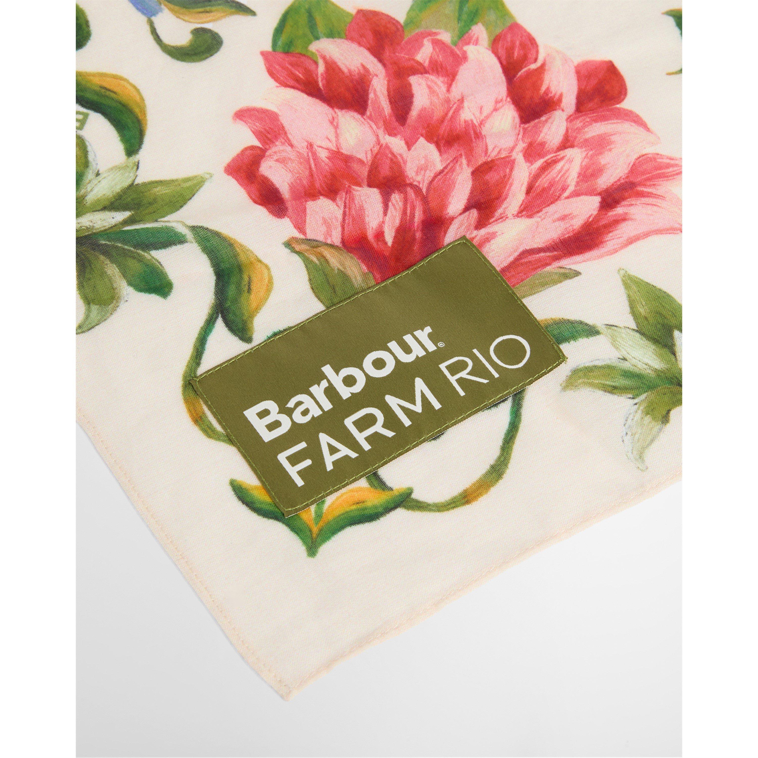 Cream Petal - Barbour x Farm Rio - Women's Silk Scarf - 3