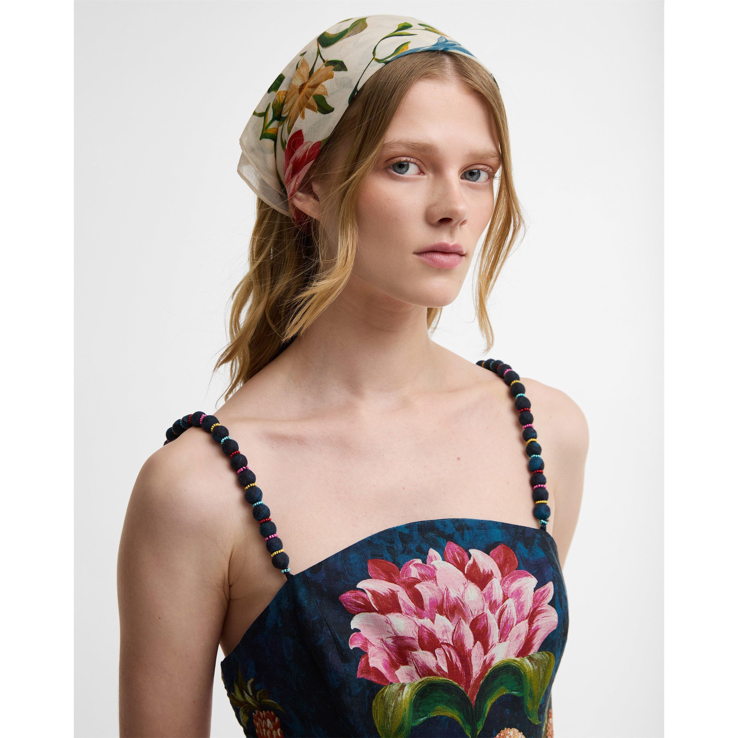 Cream Petal - Barbour x Farm Rio - Women's Silk Scarf - 4