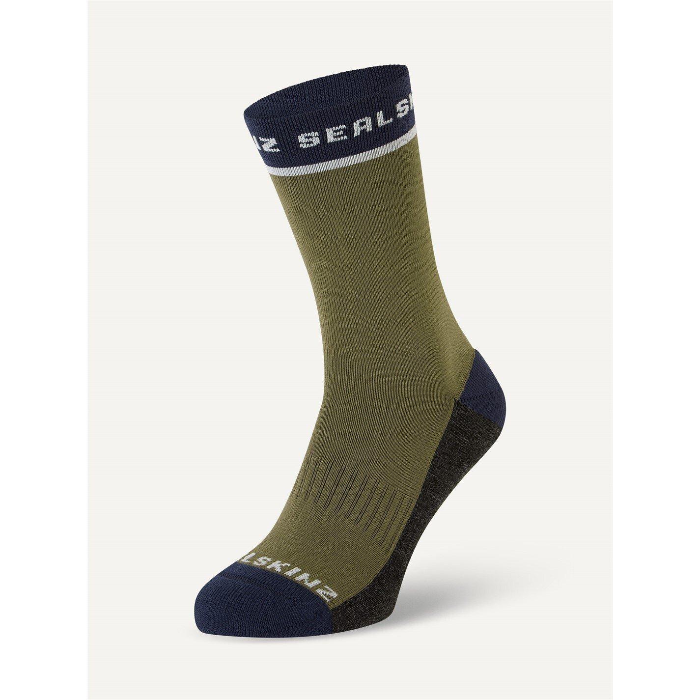 Sealskinz  Foxley Mid-Length Cycling Socks - Olive - Small