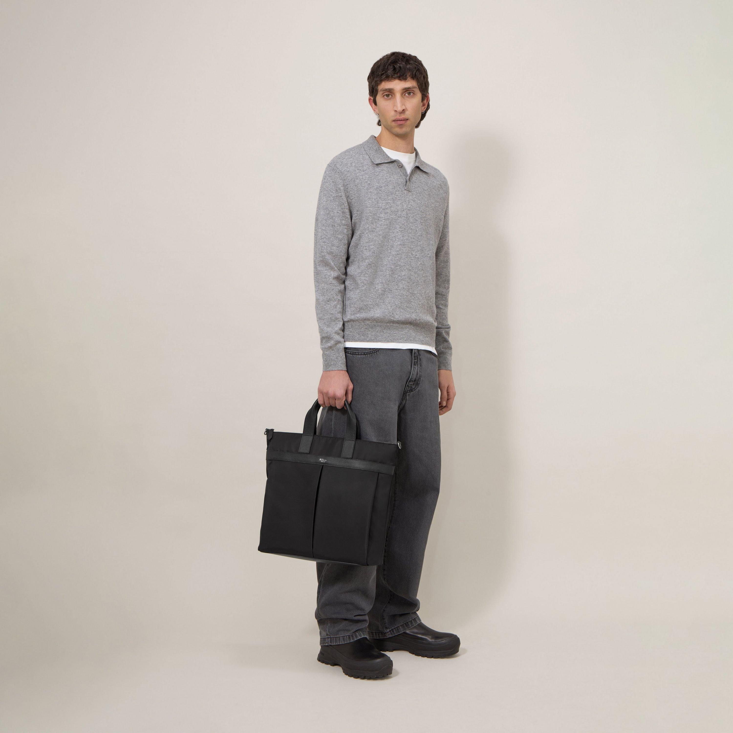 Black - Mulberry - Heritage Nylon Zipped Tote Bag - 5