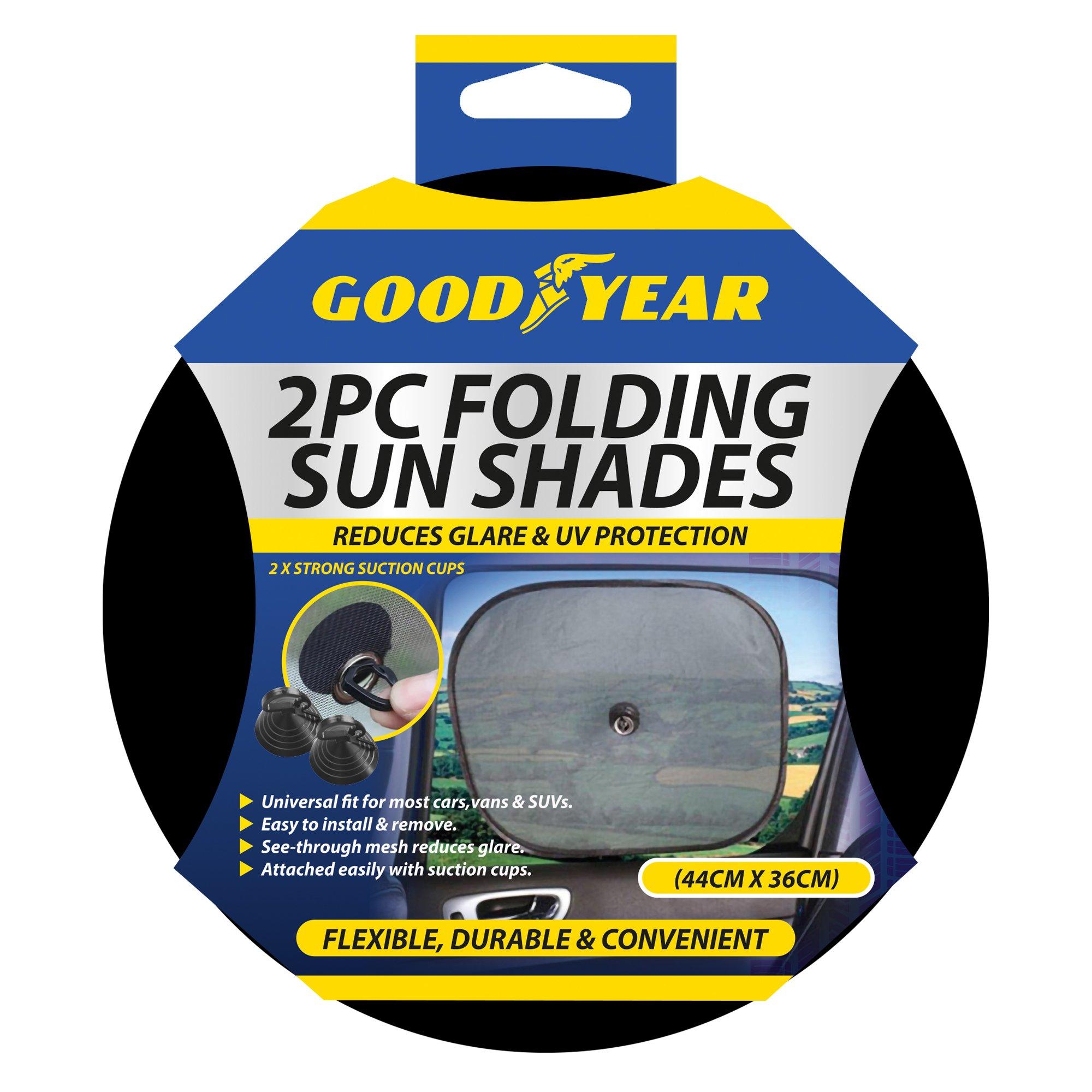 Crna - Goodyear - Goodyear 2 piece Folding Sun Shade - 1