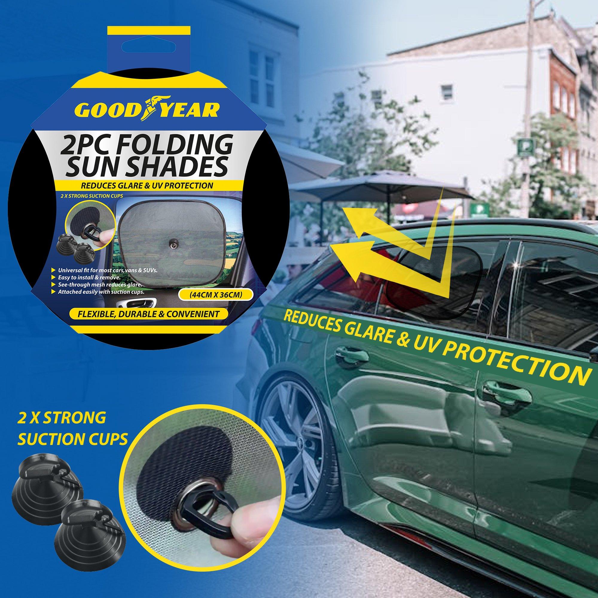 Crna - Goodyear - Goodyear 2 piece Folding Sun Shade - 2