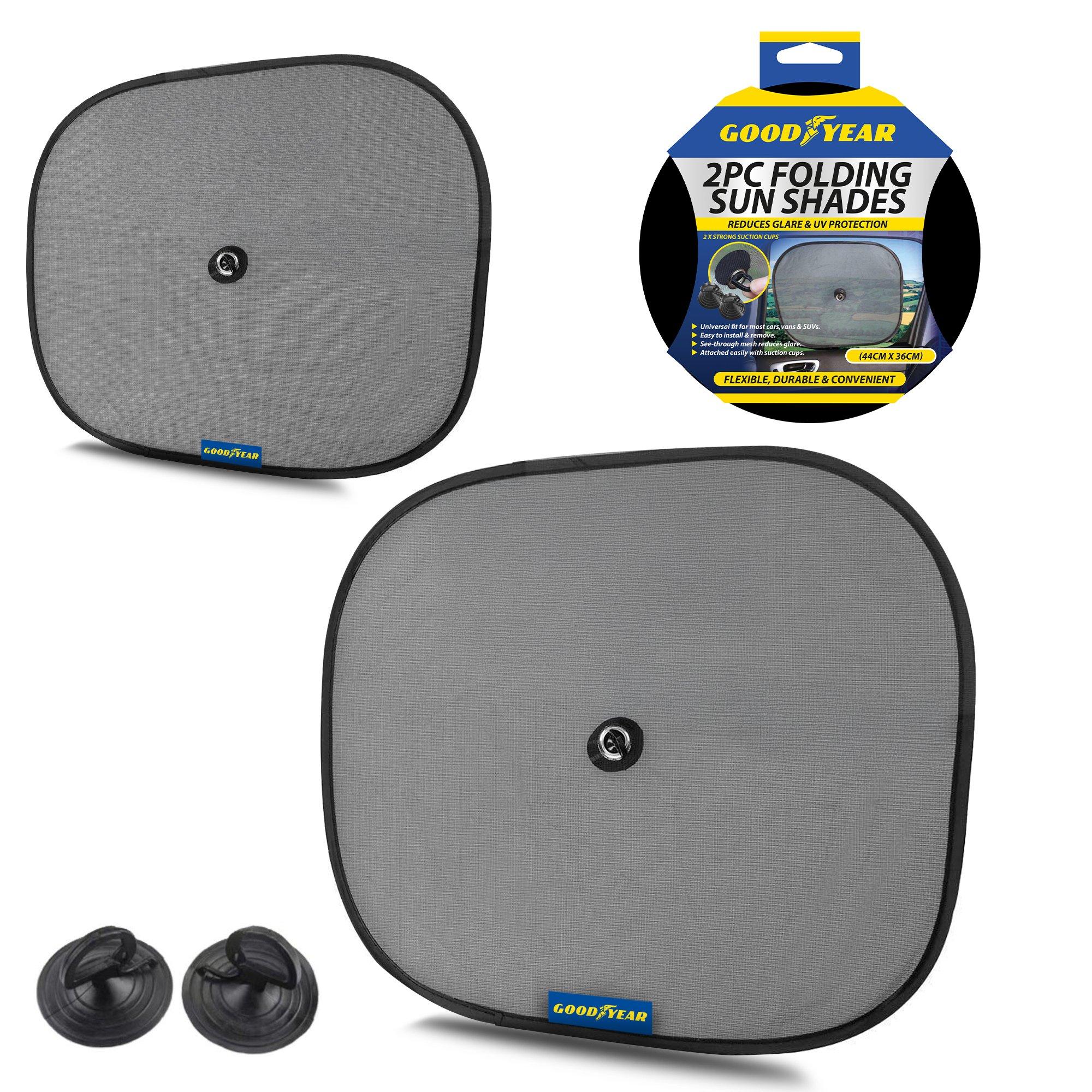 Crna - Goodyear - Goodyear 2 piece Folding Sun Shade - 3
