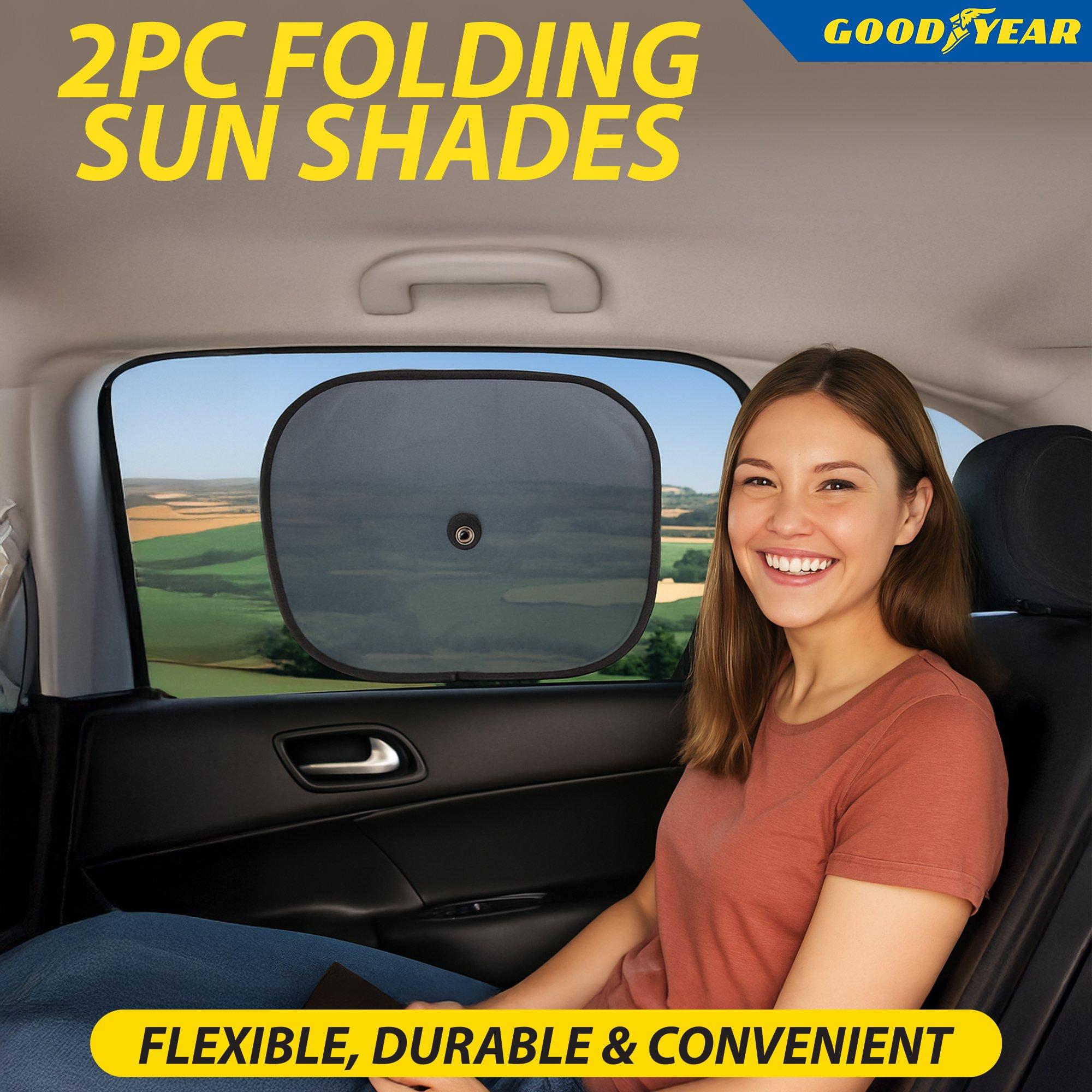 Crna - Goodyear - Goodyear 2 piece Folding Sun Shade - 5