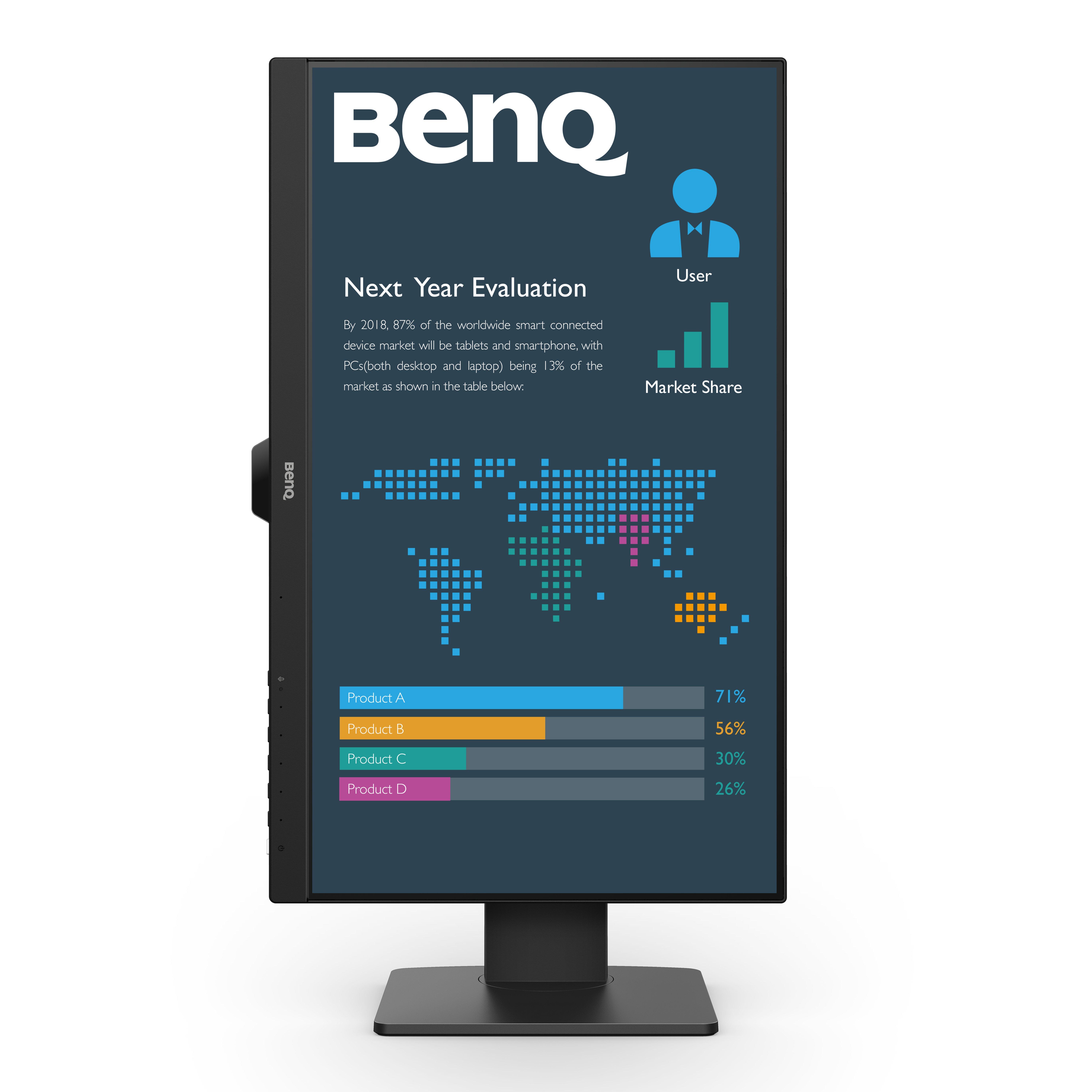 Black - BenQ - BL2486TC 23.8 Inch 1080p USB-C Business Monitor - 2