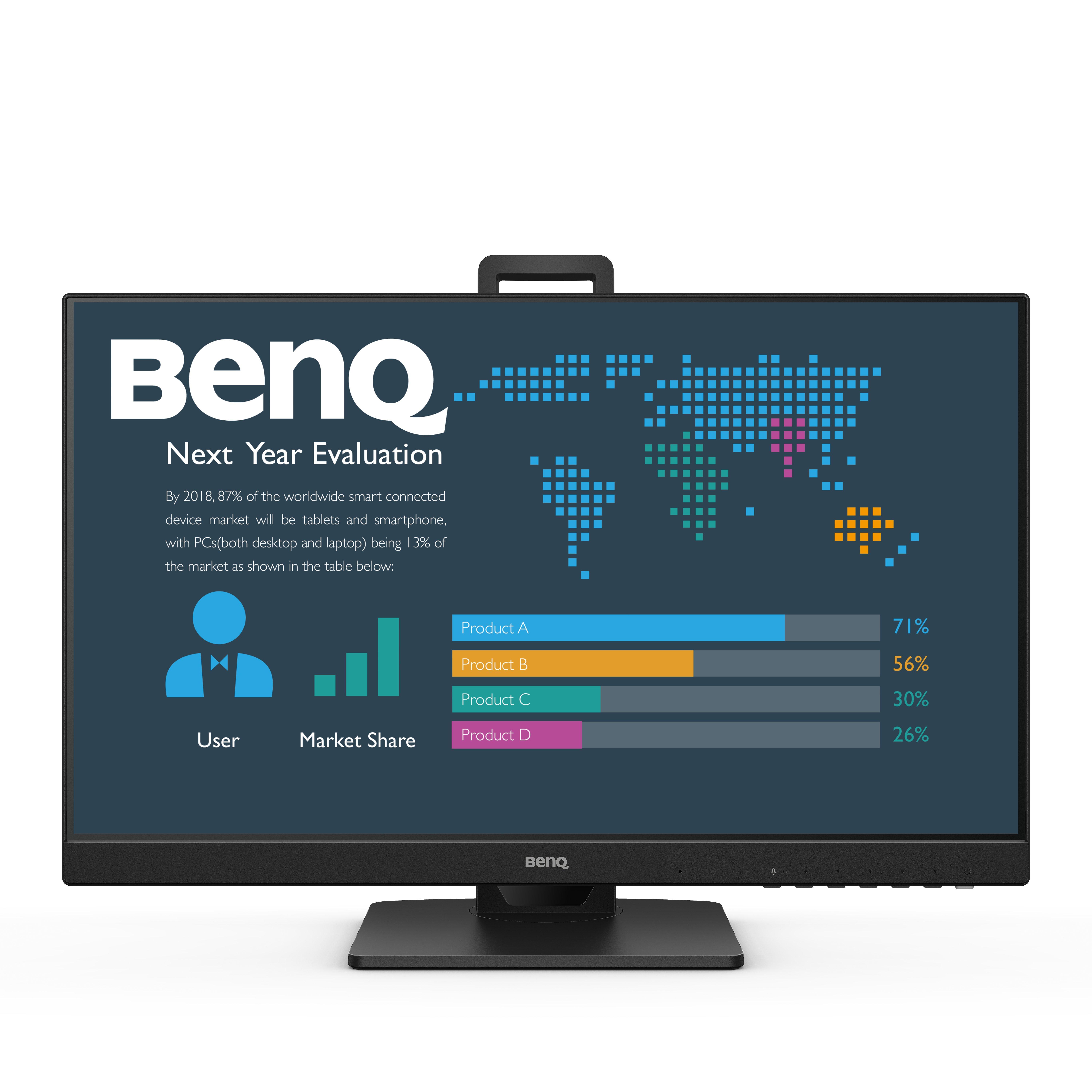 Black - BenQ - BL2486TC 23.8 Inch 1080p USB-C Business Monitor - 3