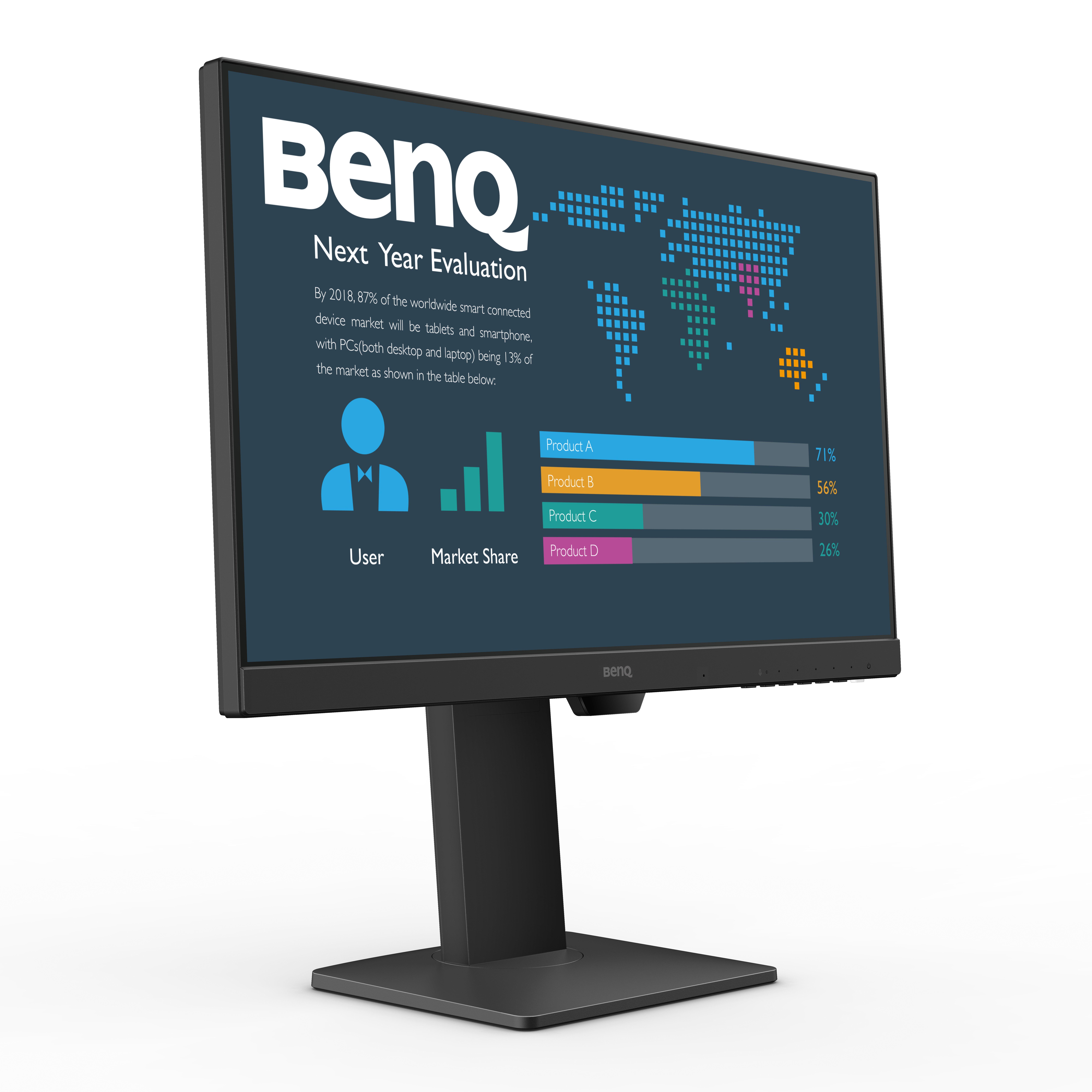 Black - BenQ - BL2486TC 23.8 Inch 1080p USB-C Business Monitor - 5