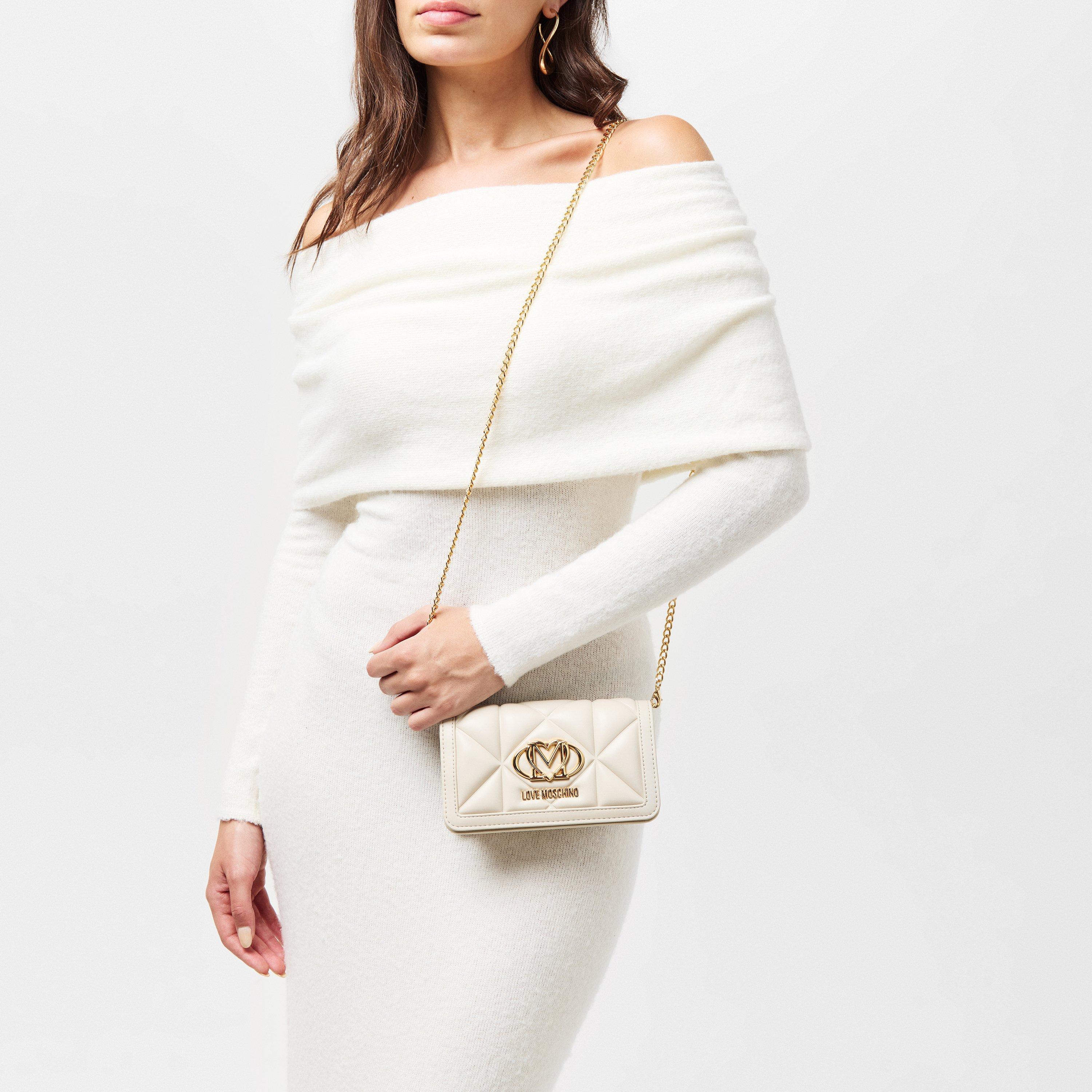 Ivory - Love Moschino - Women's Quilted Cross Body Bags - 3