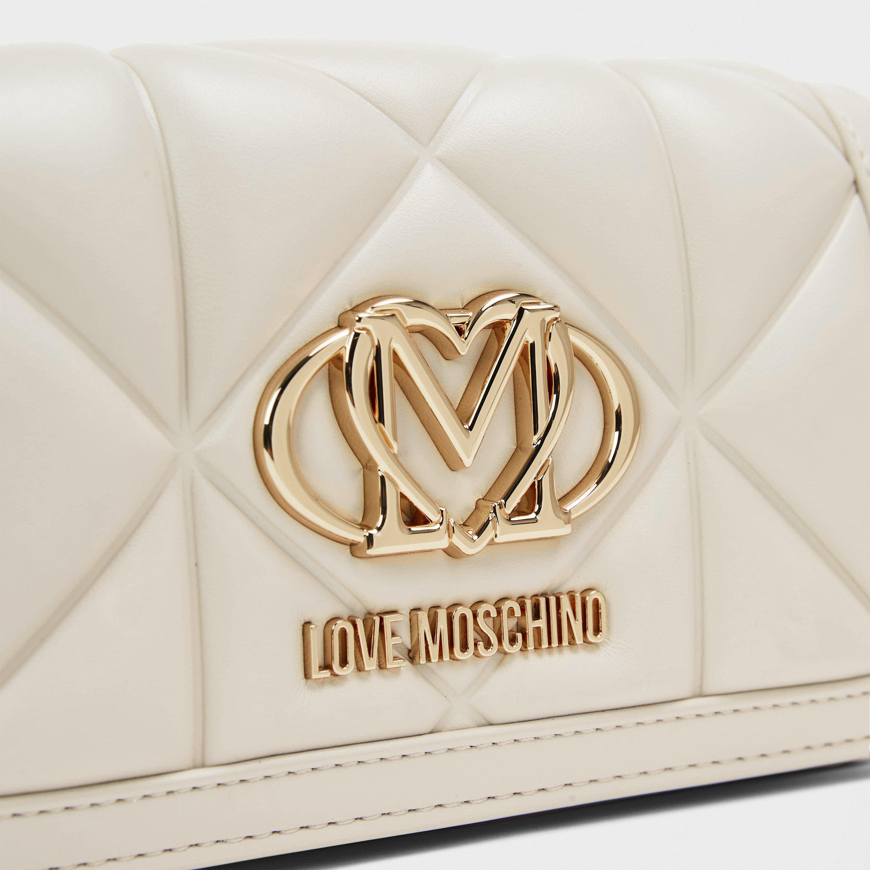Ivory - Love Moschino - Women's Quilted Cross Body Bags - 4