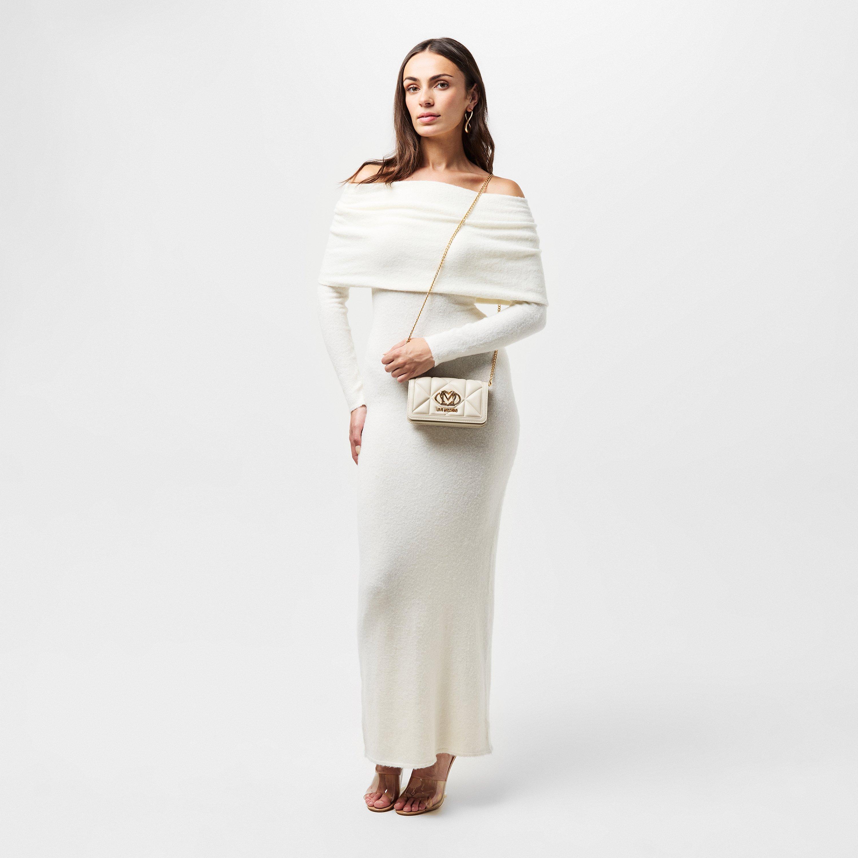 Ivory - Love Moschino - Women's Quilted Cross Body Bags - 6