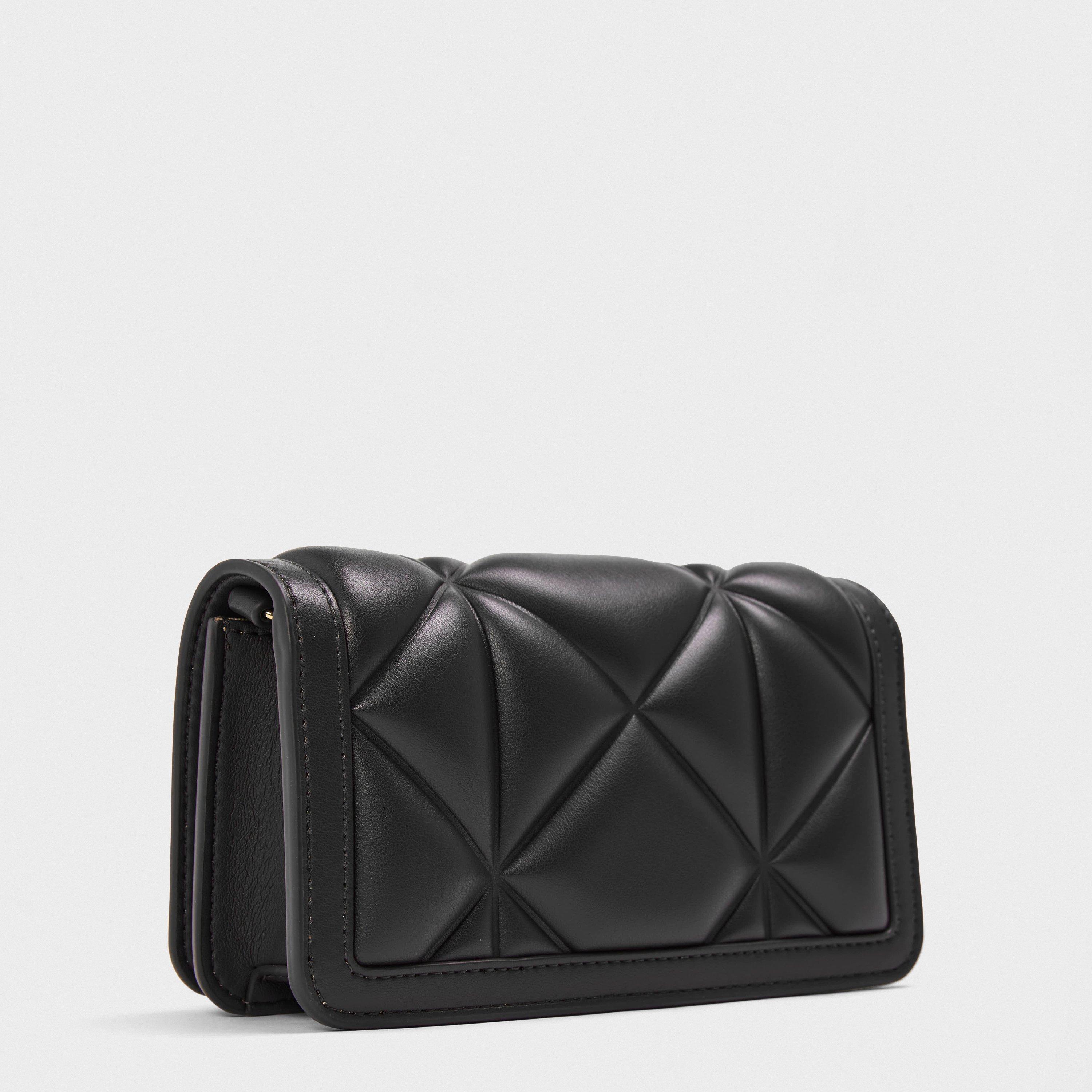 Black - Love Moschino - Women's Quilted Cross Body Bags - 2