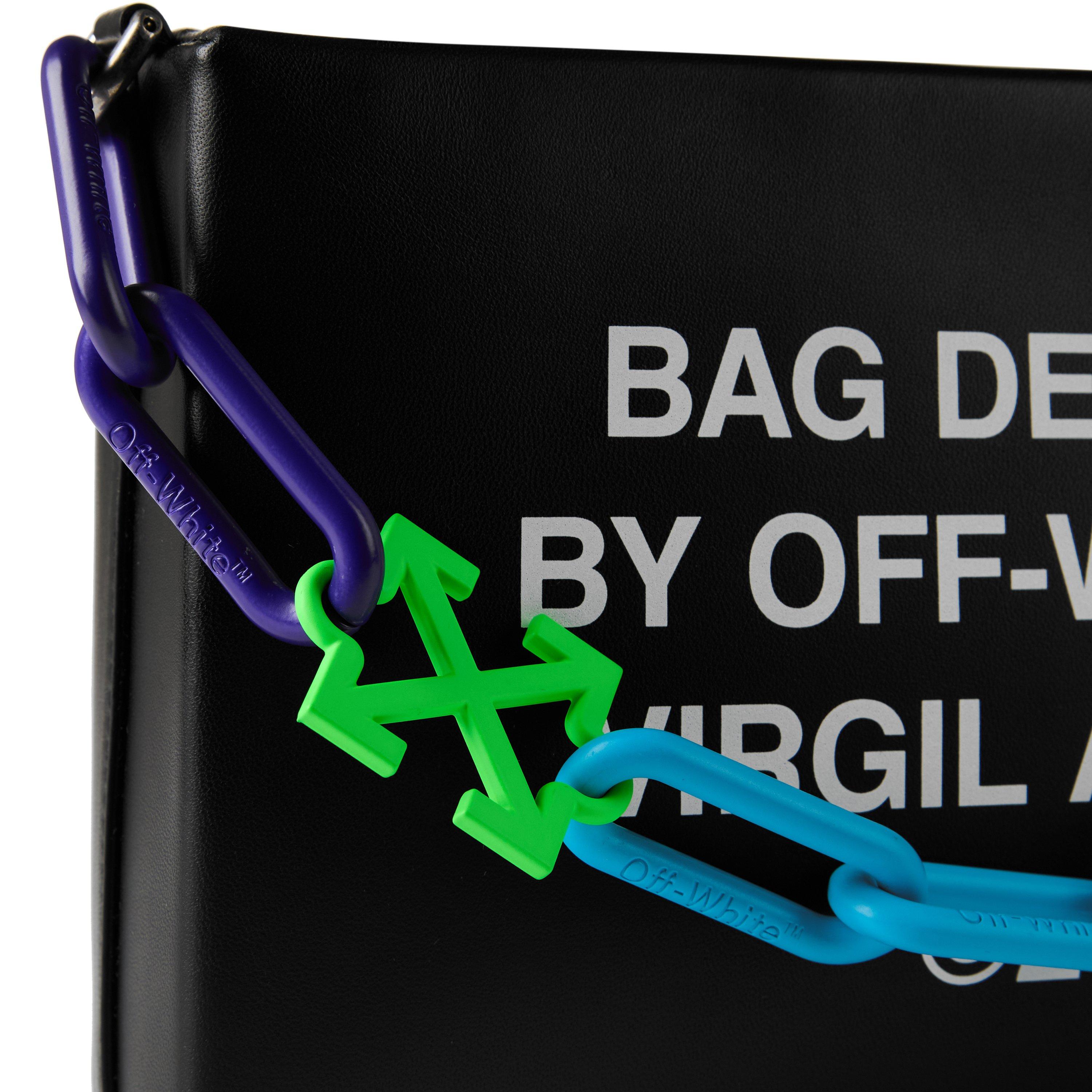 Schwarz/Weiß - Off White - Women's Block Met Logo Pouch Clutch Bag, Italian Craftsmanship - 3