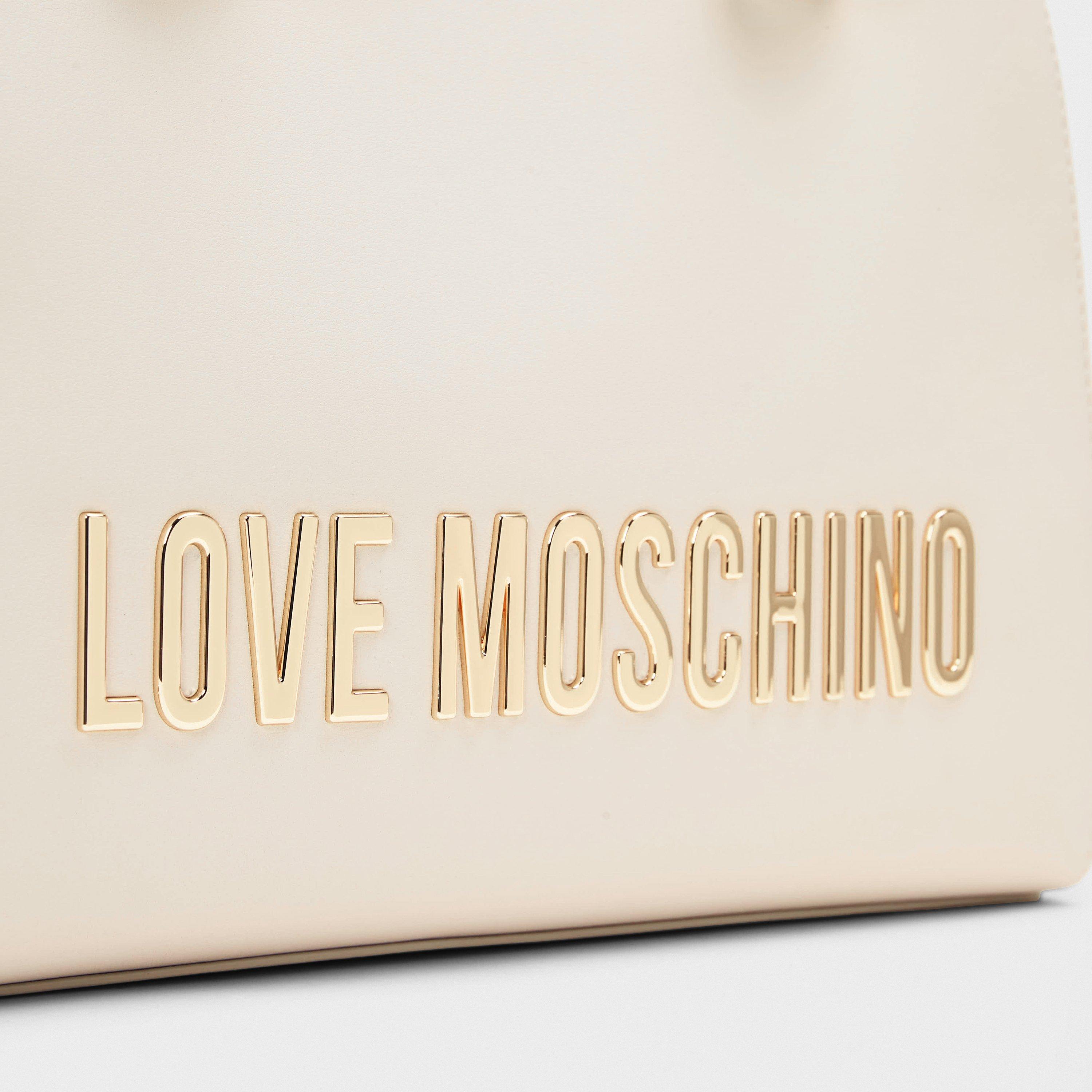Ivory - Love Moschino - Women's LM Bold Top Handle Bag - 3