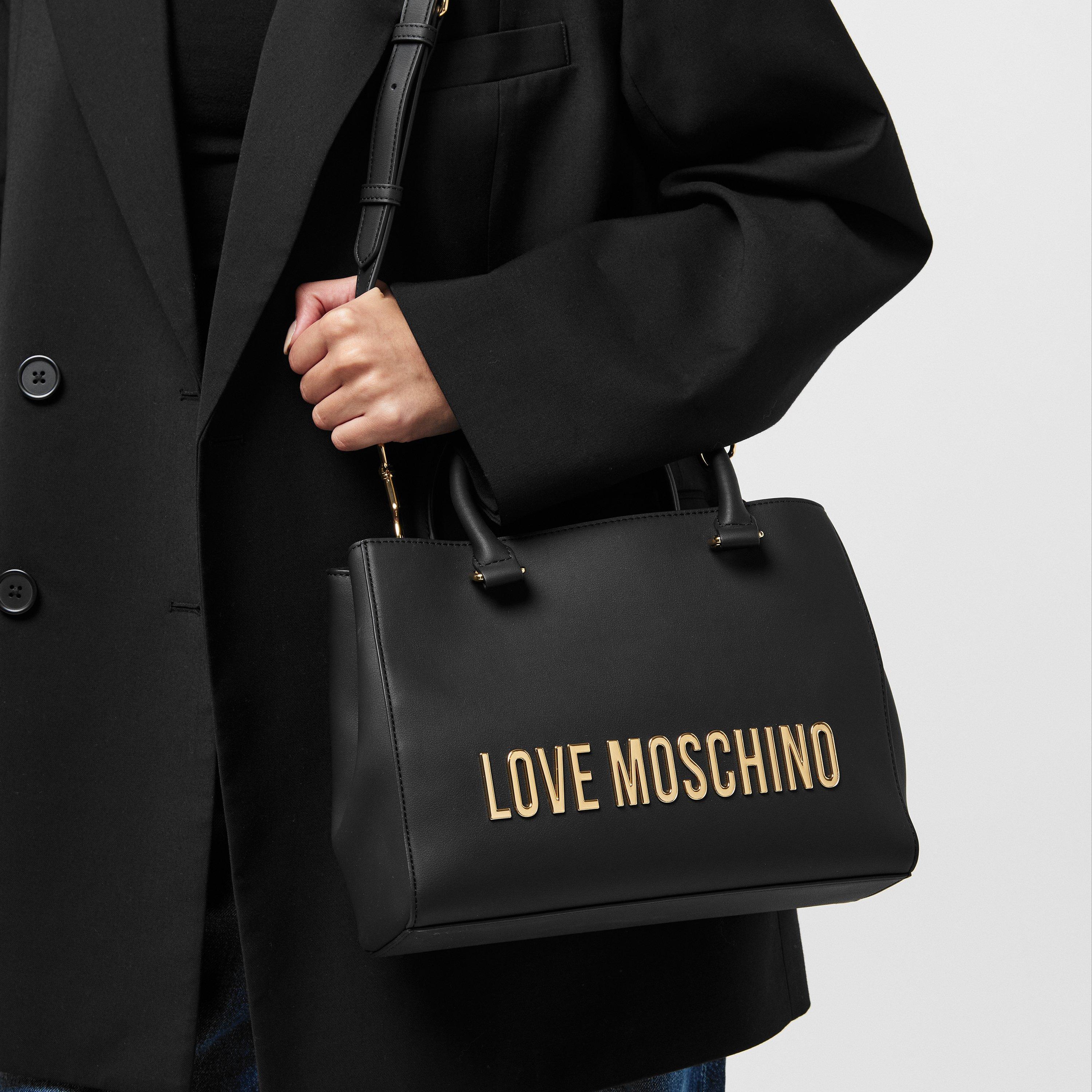 Black - Love Moschino - Women's LM Bold Top Handle Bag - 3