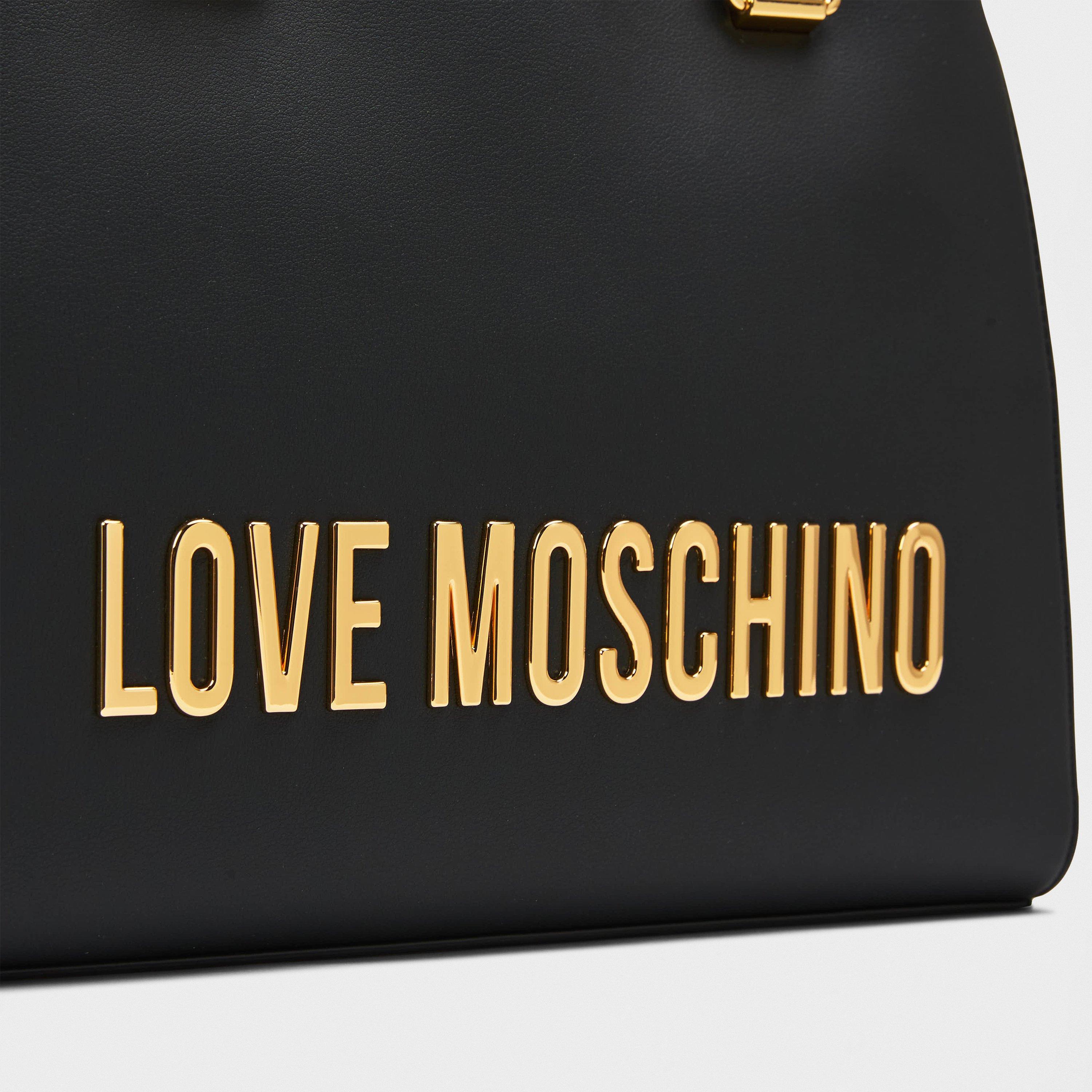 Black - Love Moschino - Women's LM Bold Top Handle Bag - 4