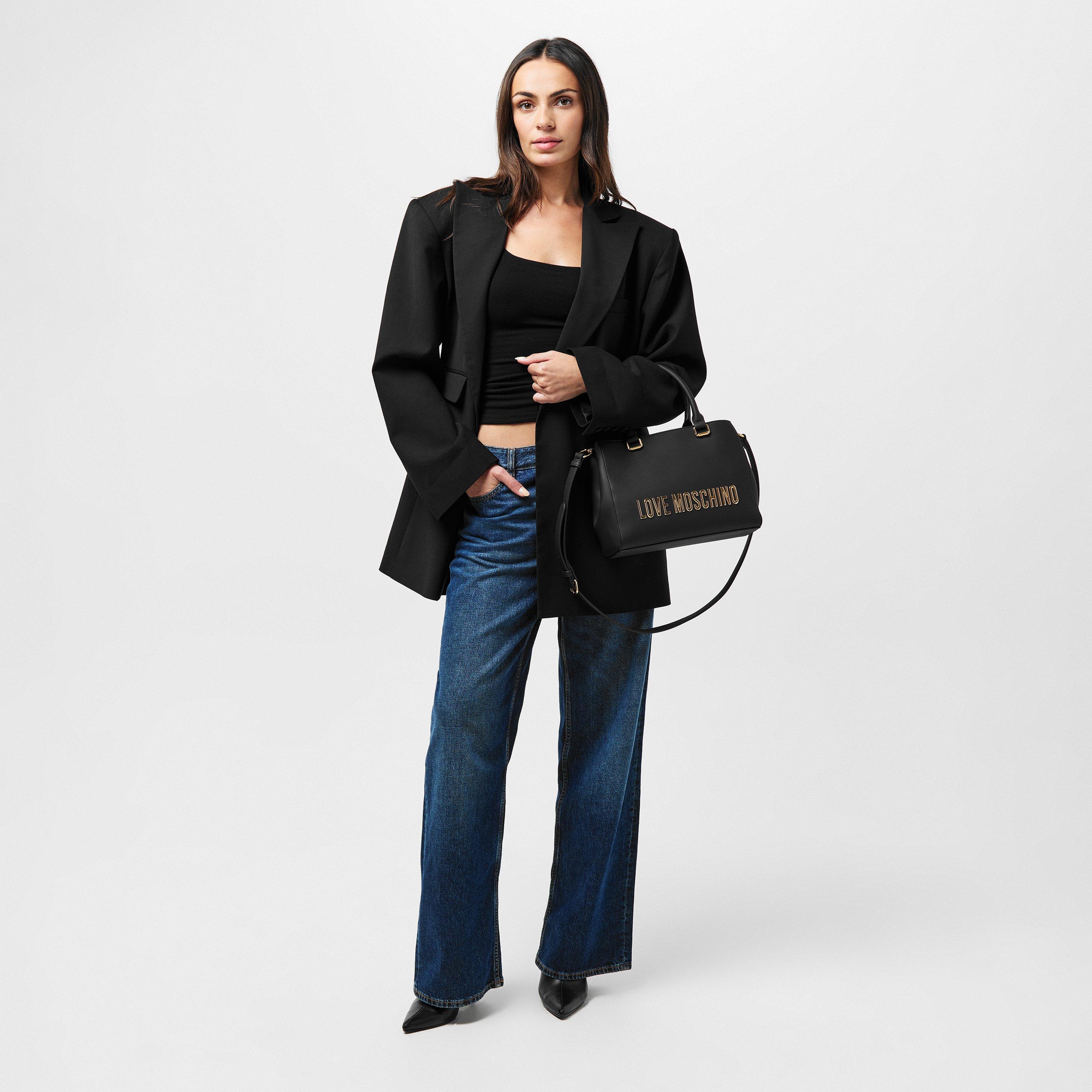 Black - Love Moschino - Women's LM Bold Top Handle Bag - 6