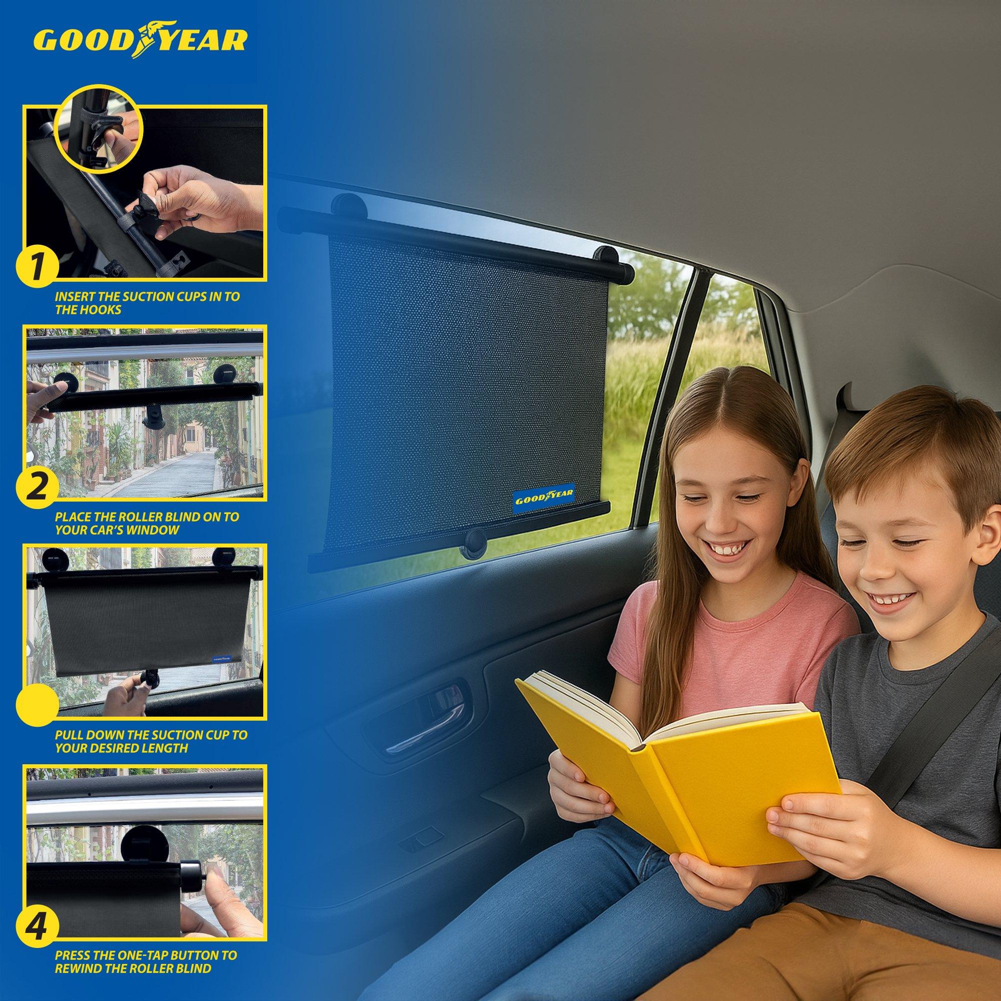 Nero - Goodyear - Goodyear 2 Piece Car window roller blinds - 4