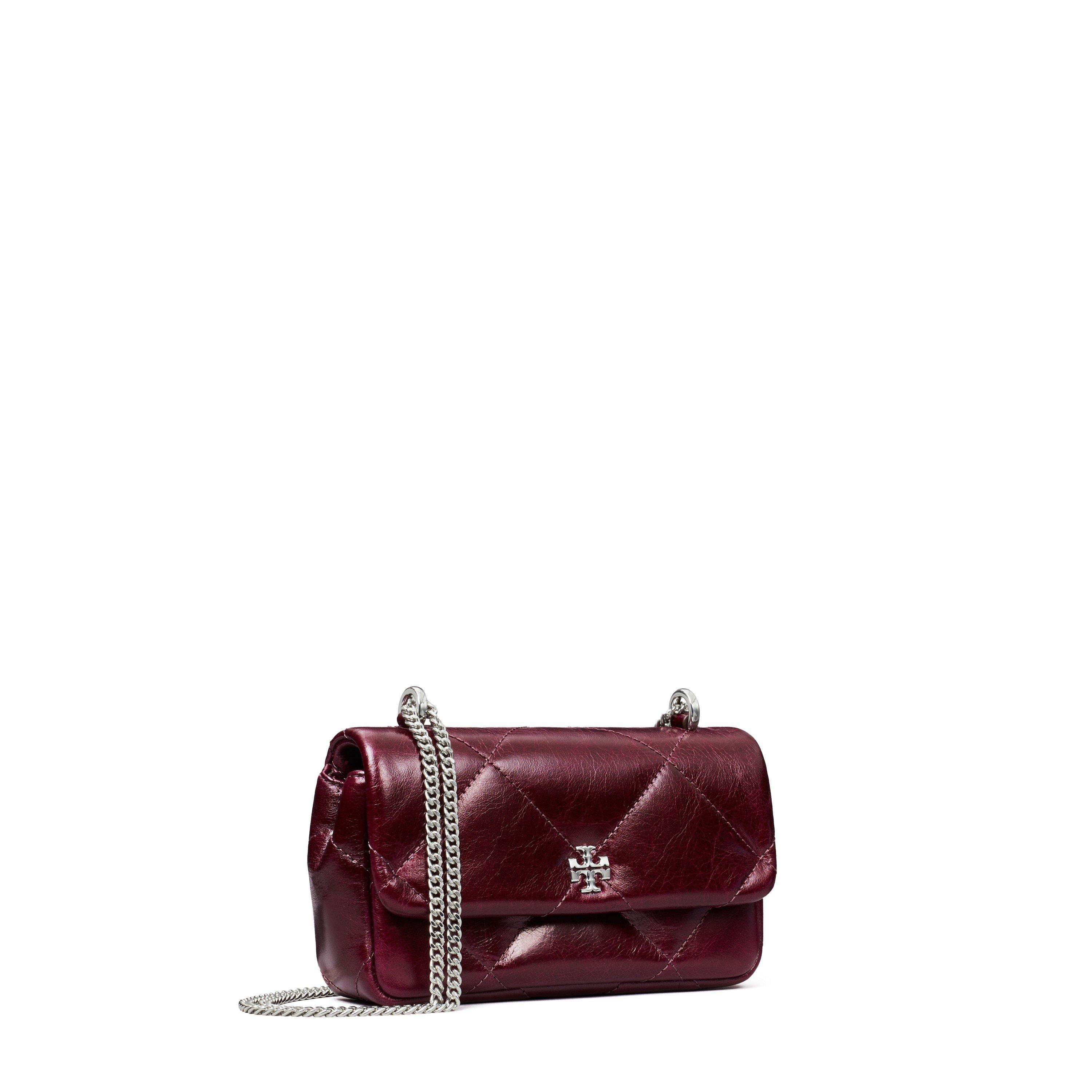 Dark Carmine - Tory Burch - Women's Kira Mini Diamond Shoulder Bags - 3
