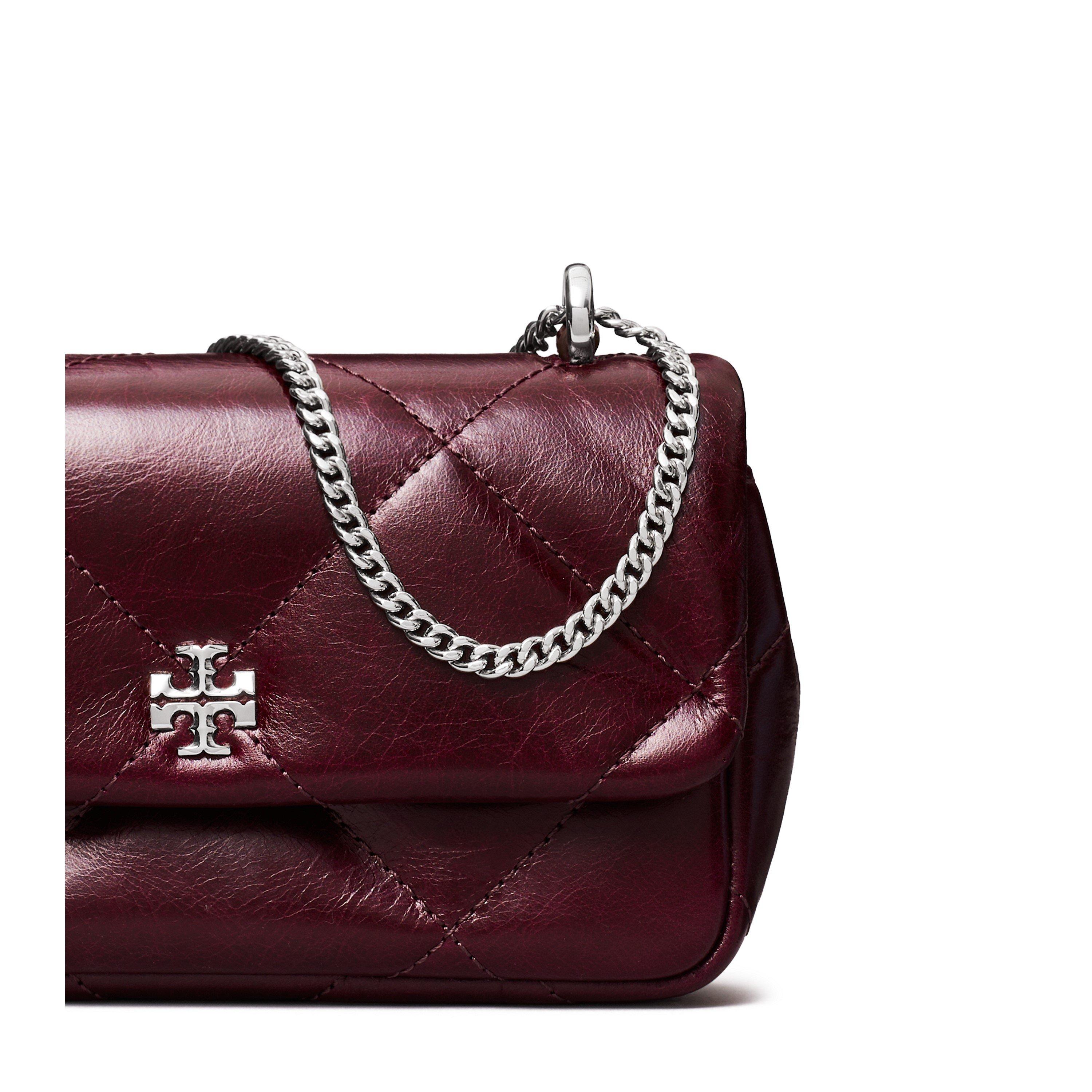 Dark Carmine - Tory Burch - Women's Kira Mini Diamond Shoulder Bags - 4