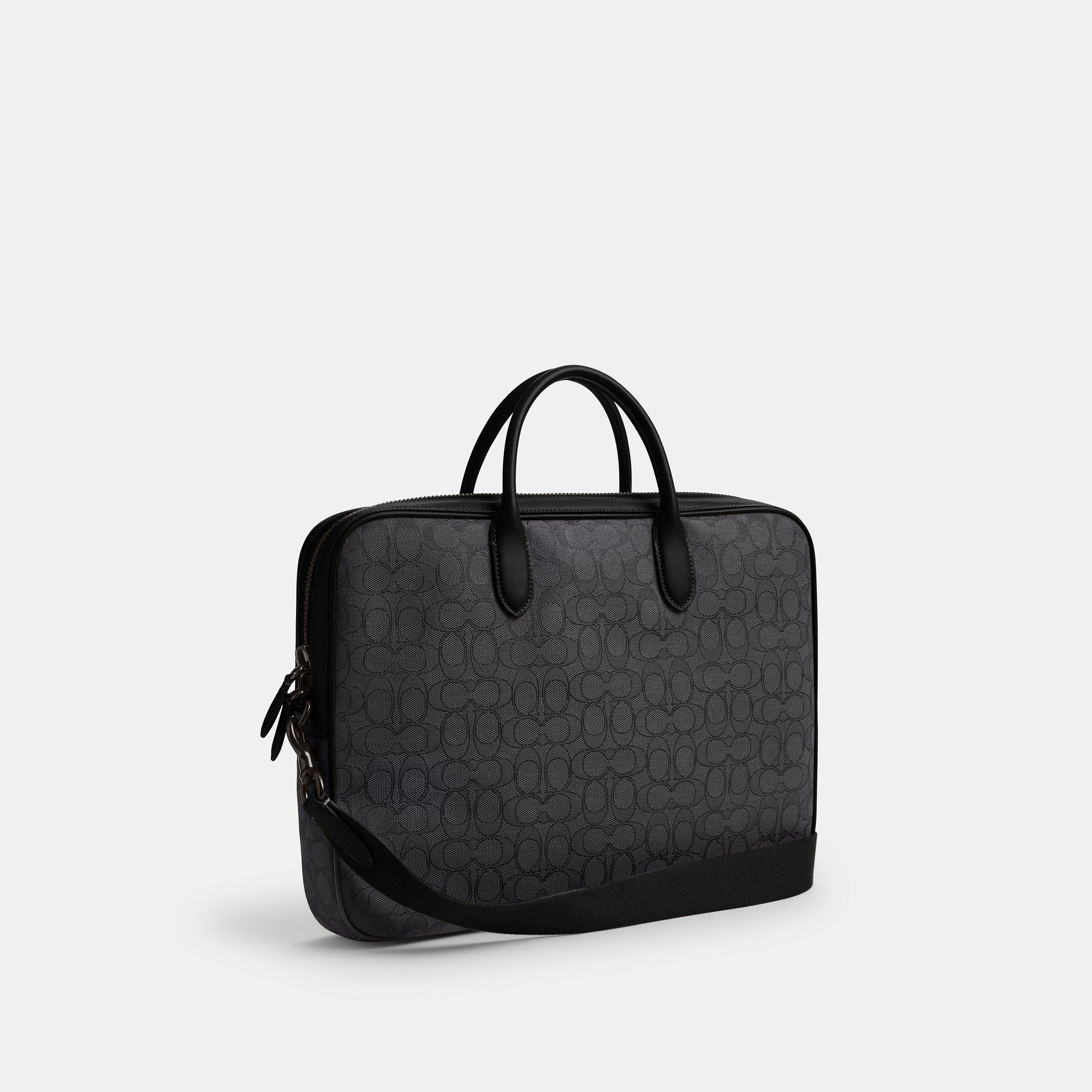 Black - Coach - Men's Theo Signature Jacquard Laptop Bags - 2
