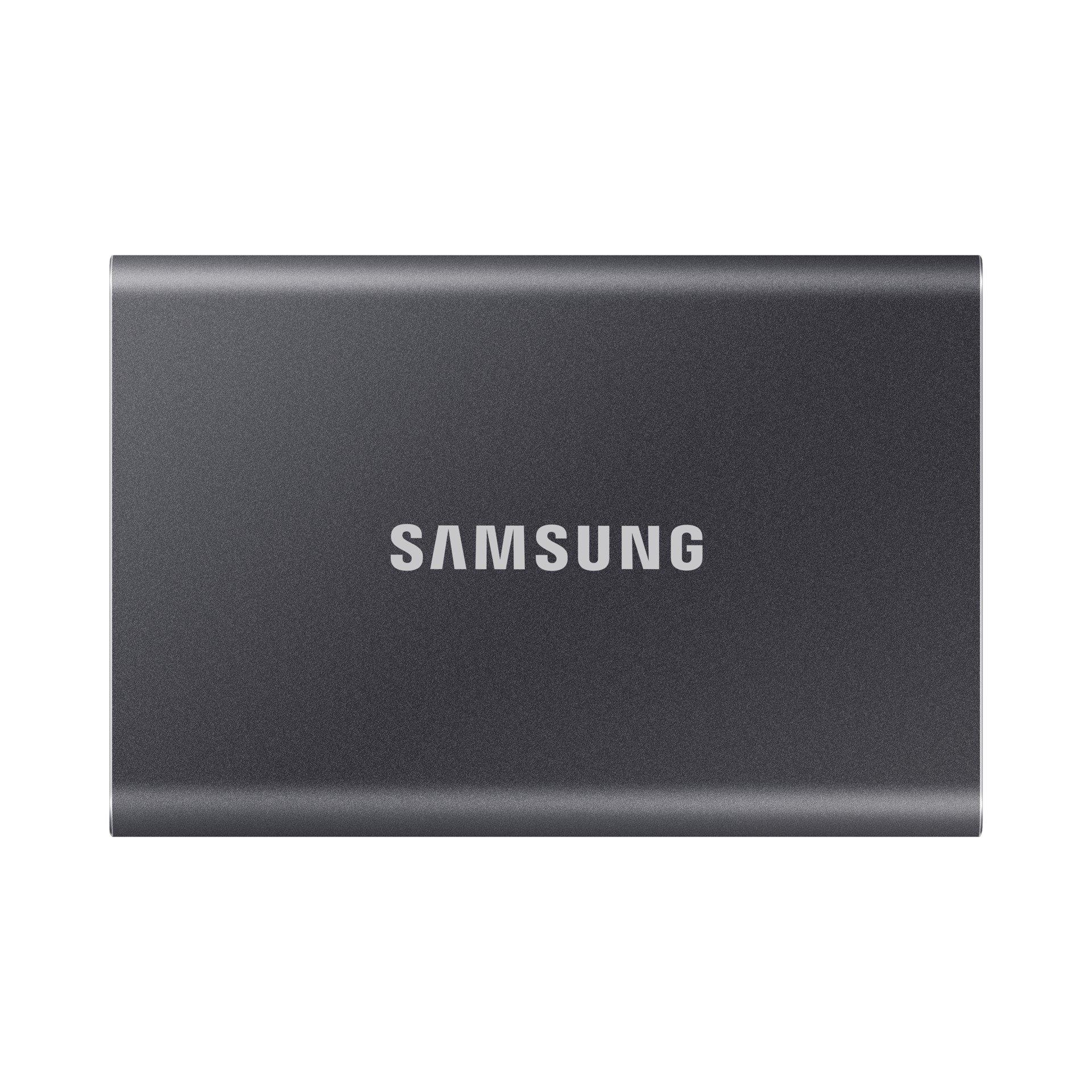 Grau - Samsung - Portable SSD T7 4TB Titan Gray USB3.2 Type-C R/W(Max) 1050MB/s Aluminium Case - 3