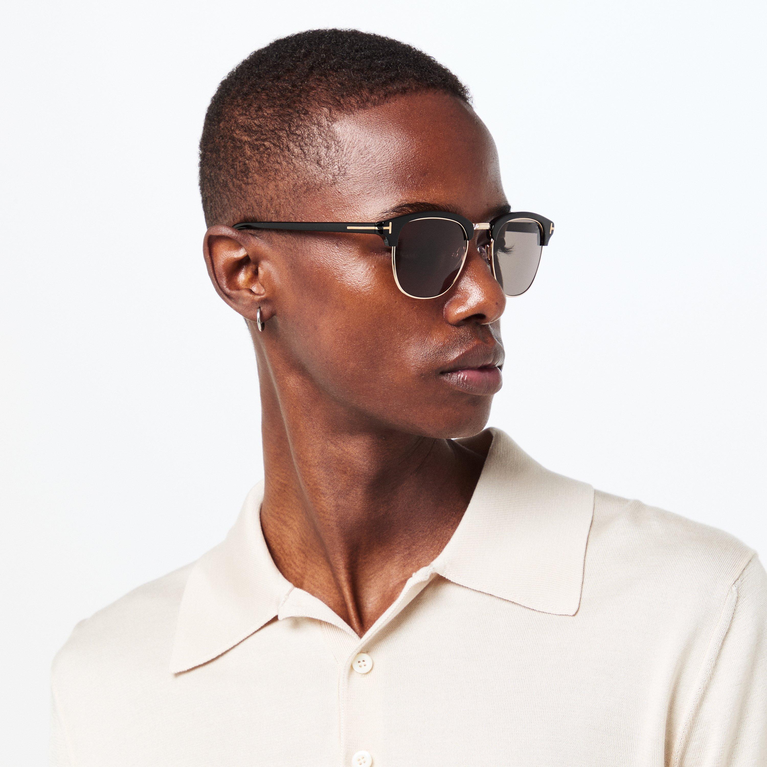 Black - Tom Ford - Men's Henry Round Sunglasses - 3