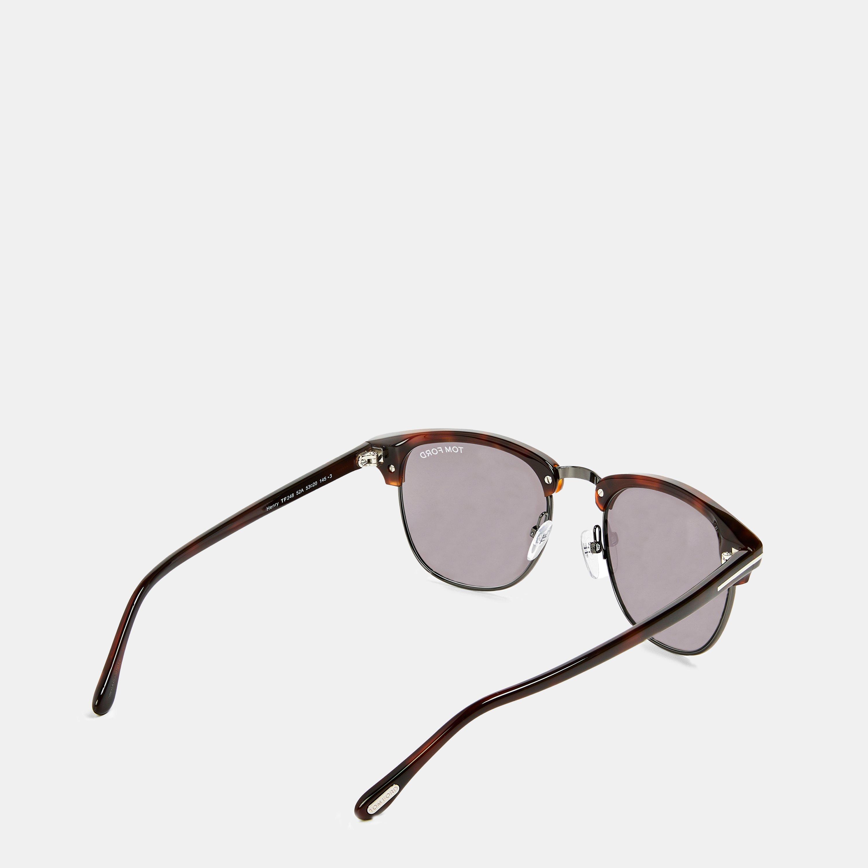 Dark Havana - Tom Ford - Men's Henry Round Sunglasses - 2
