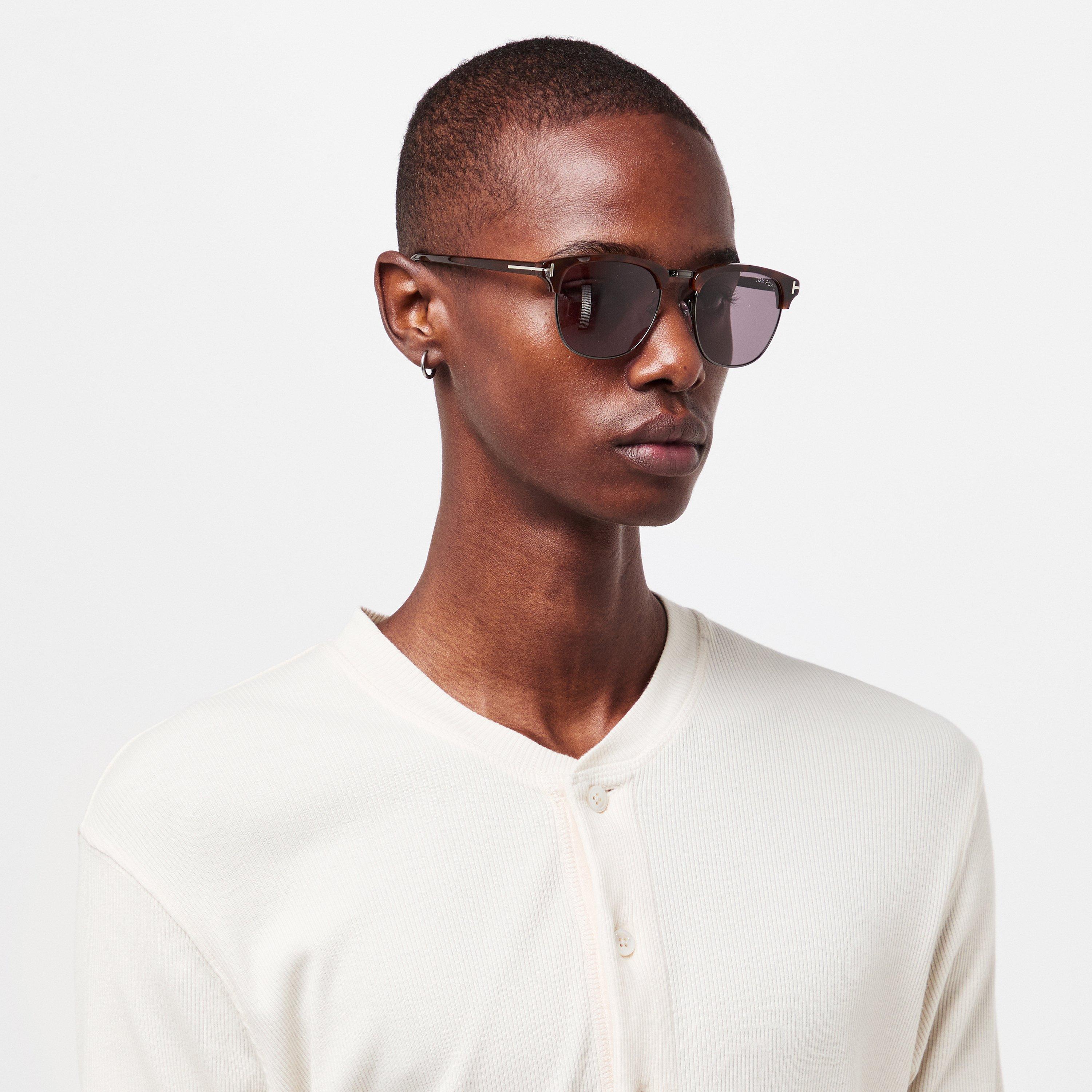 Dark Havana - Tom Ford - Men's Henry Round Sunglasses - 3